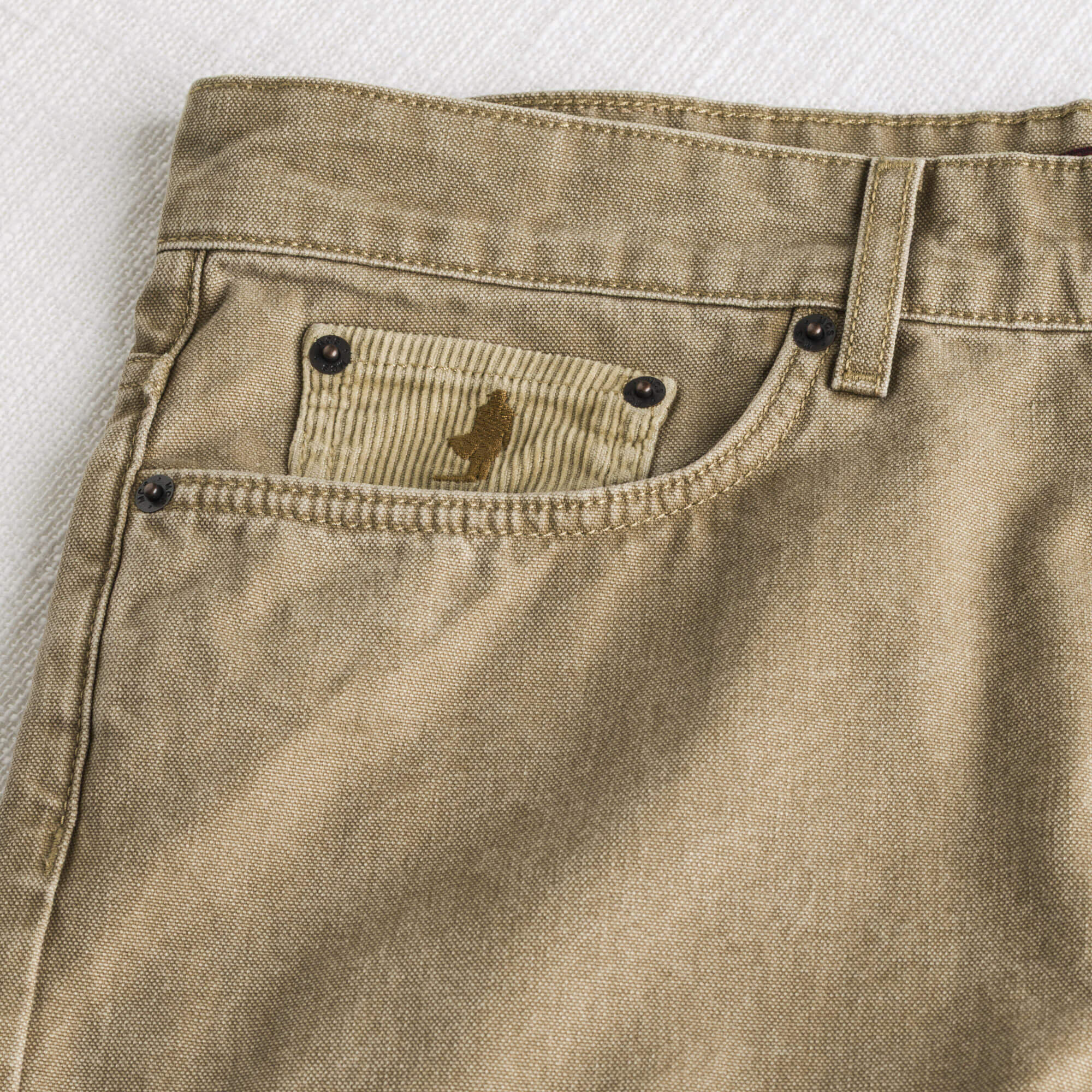 Pantalone 5 tasche in canvas delavè - Irish Cream - Image 3