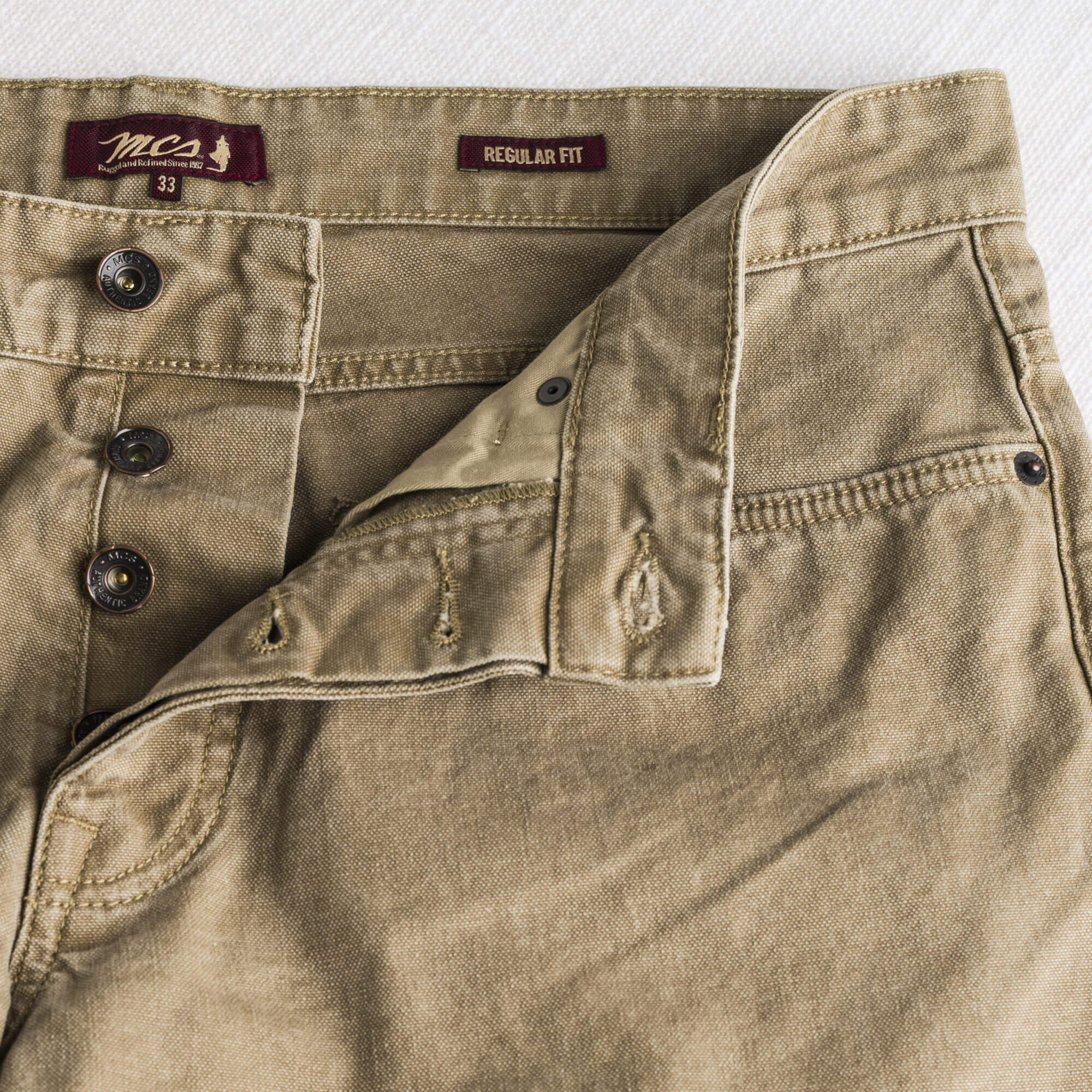 Pantalone 5 tasche in canvas delavè - Irish Cream - Image 4