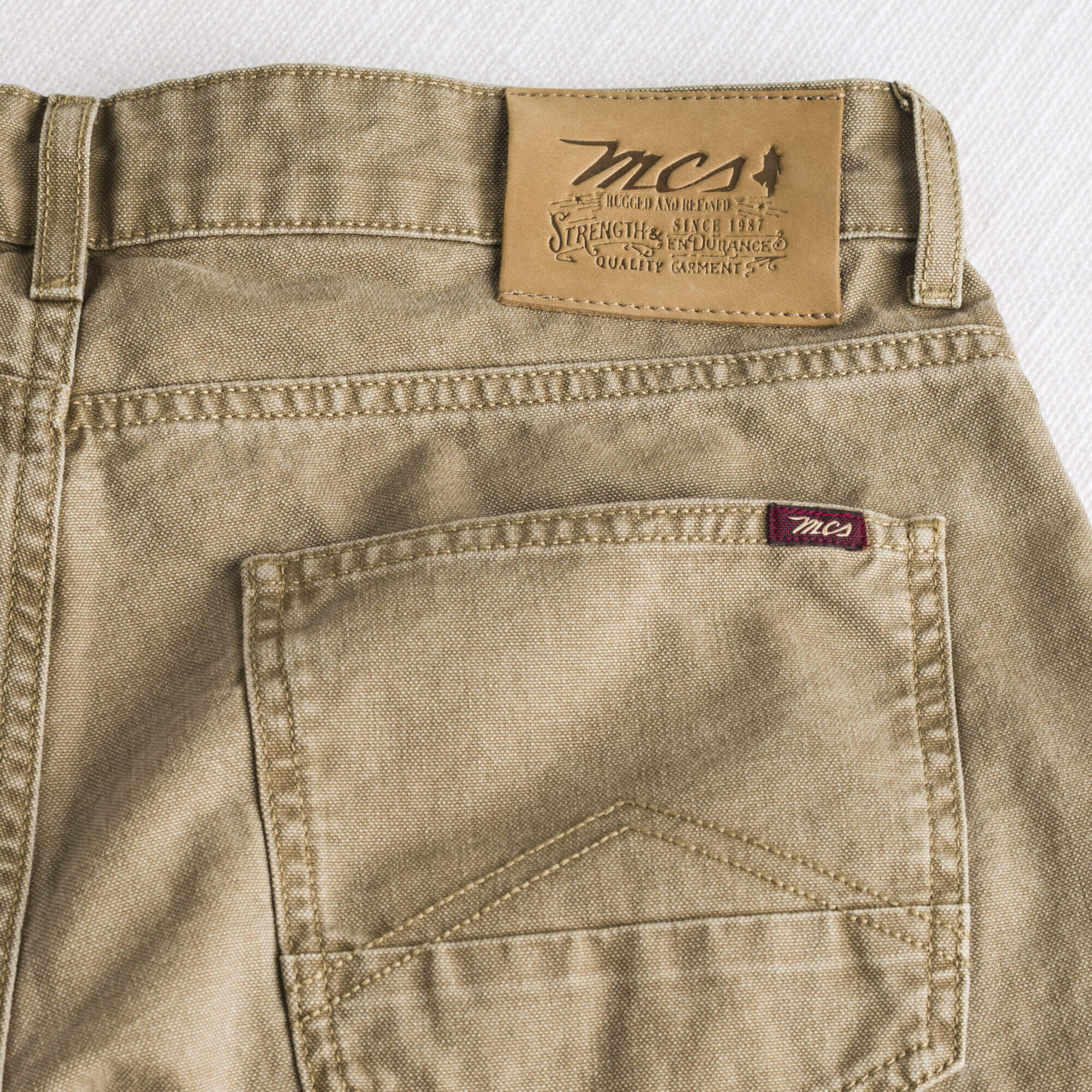 Pantalone 5 tasche in canvas delavè - Irish Cream - Image 5