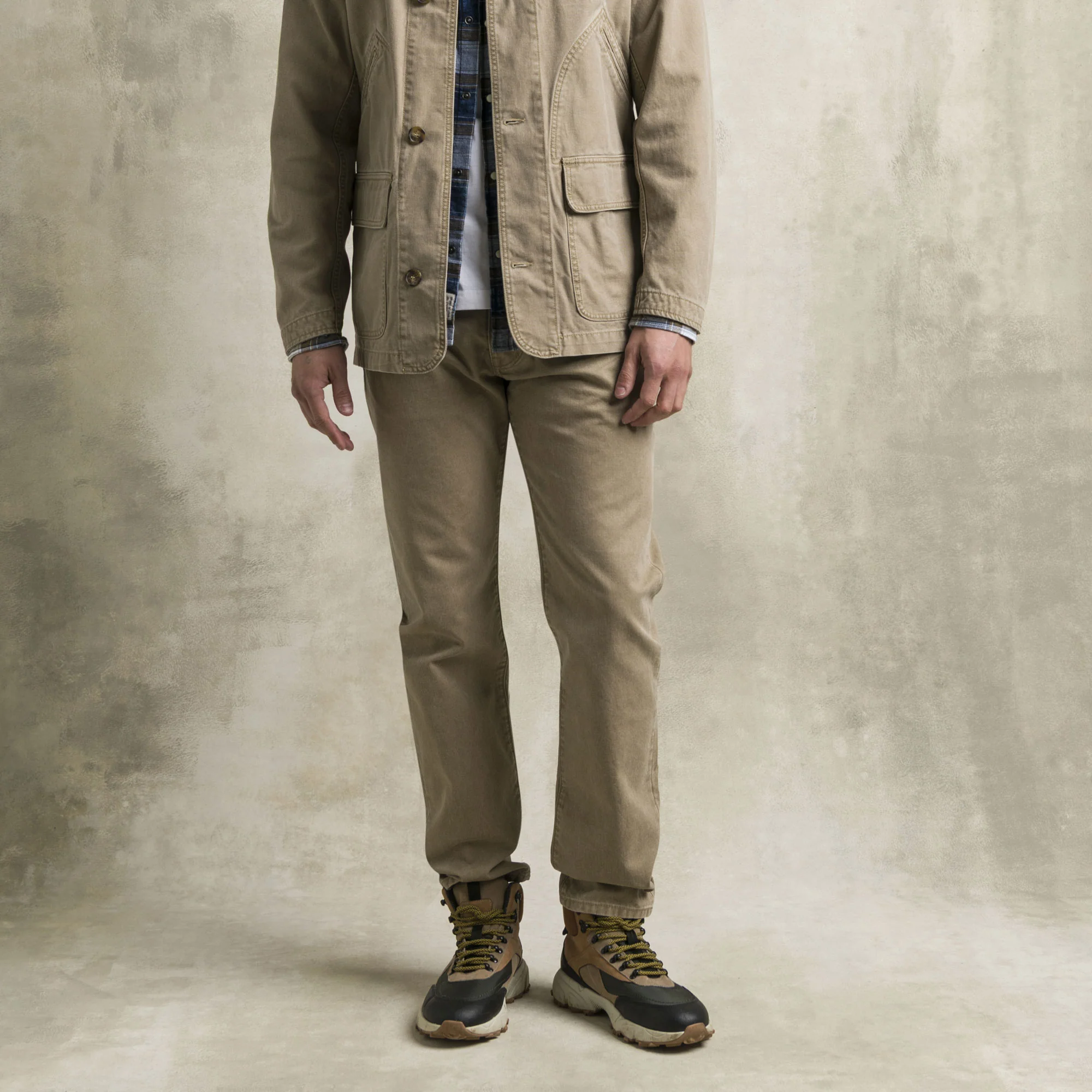 Pantalone 5 tasche in canvas delavè - Irish Cream - Image 6