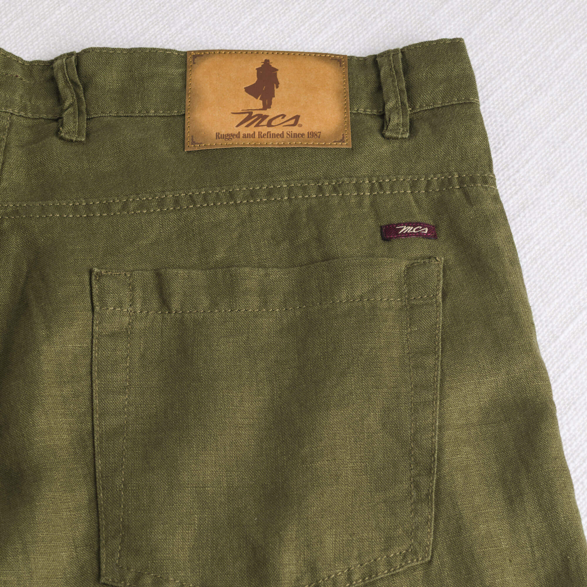 Pantalone 5 tasche in lino - Dark Olive - Image 5