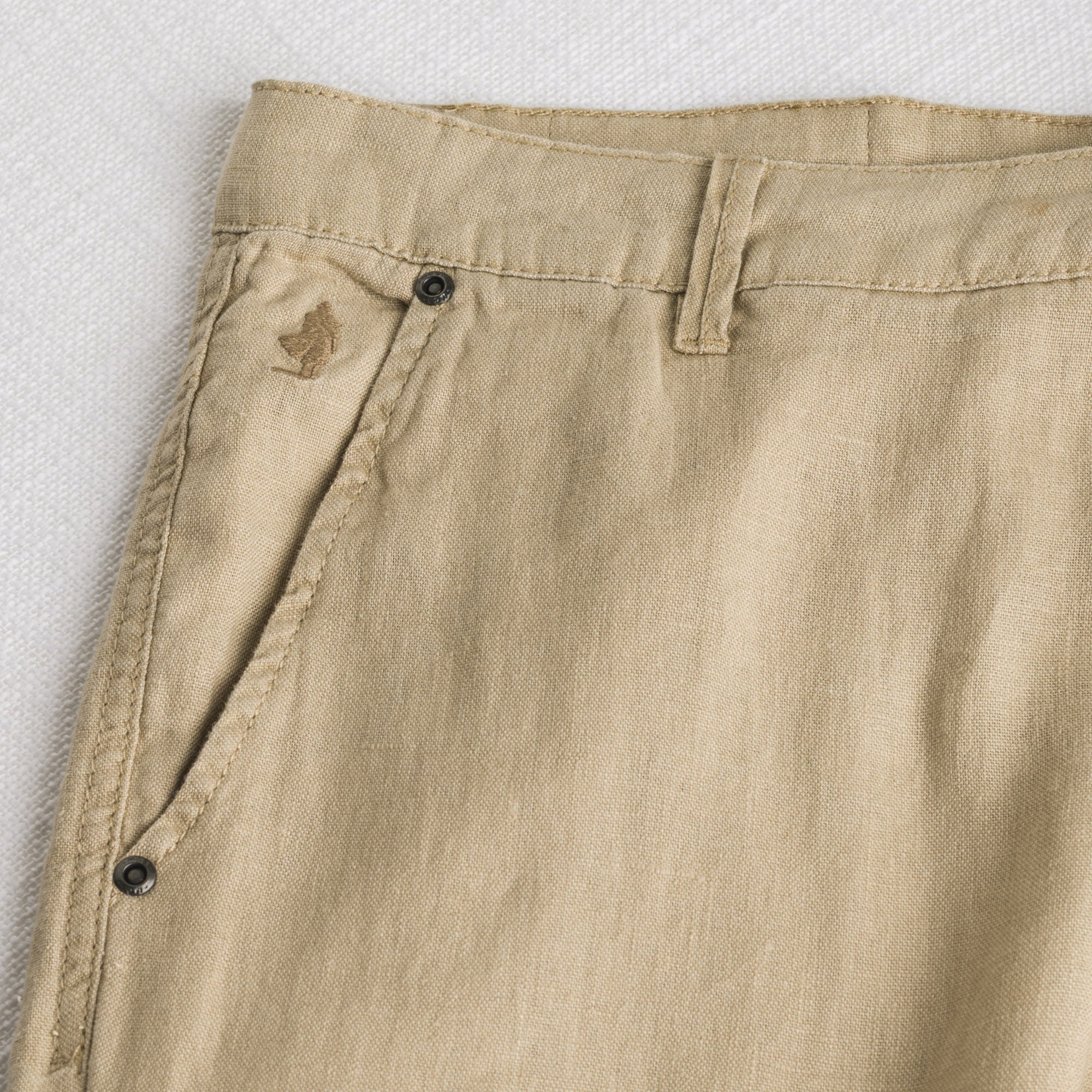 Pantalone 5 tasche in lino - Khaky - Image 3