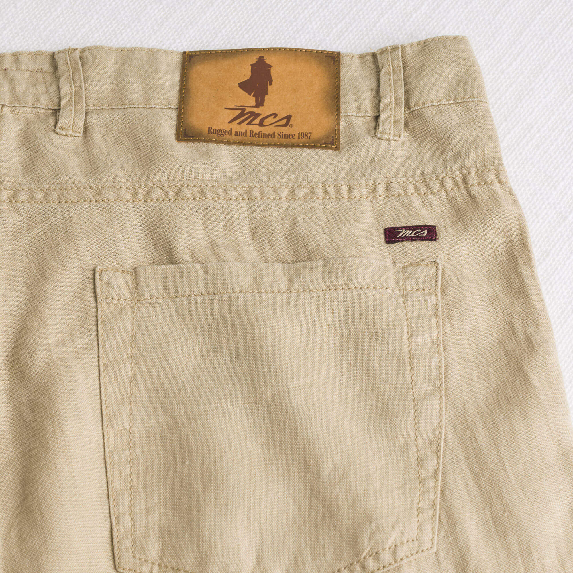 Pantalone 5 tasche in lino - Khaky - Image 5