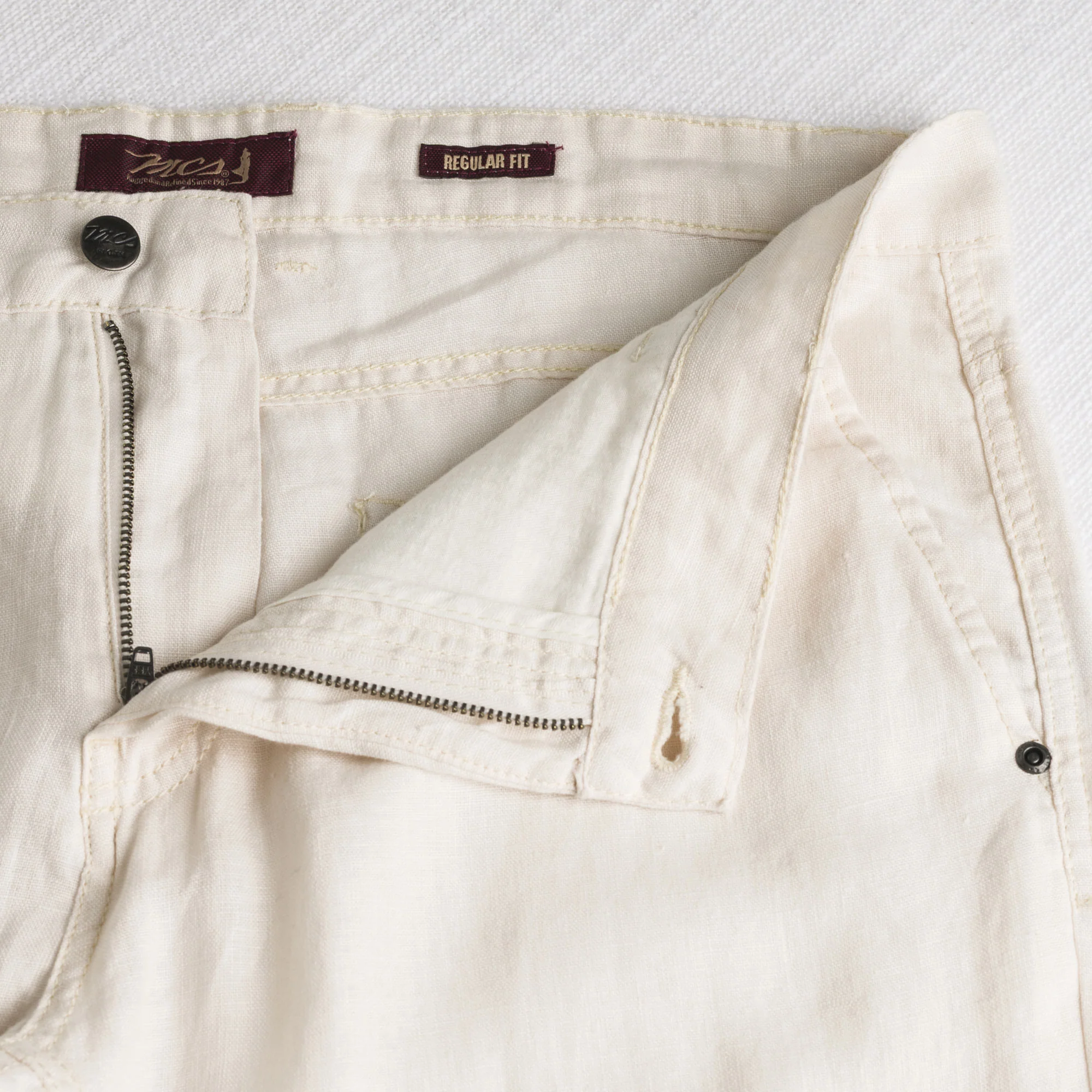 Pantalone 5 tasche in lino - Milk - Image 4