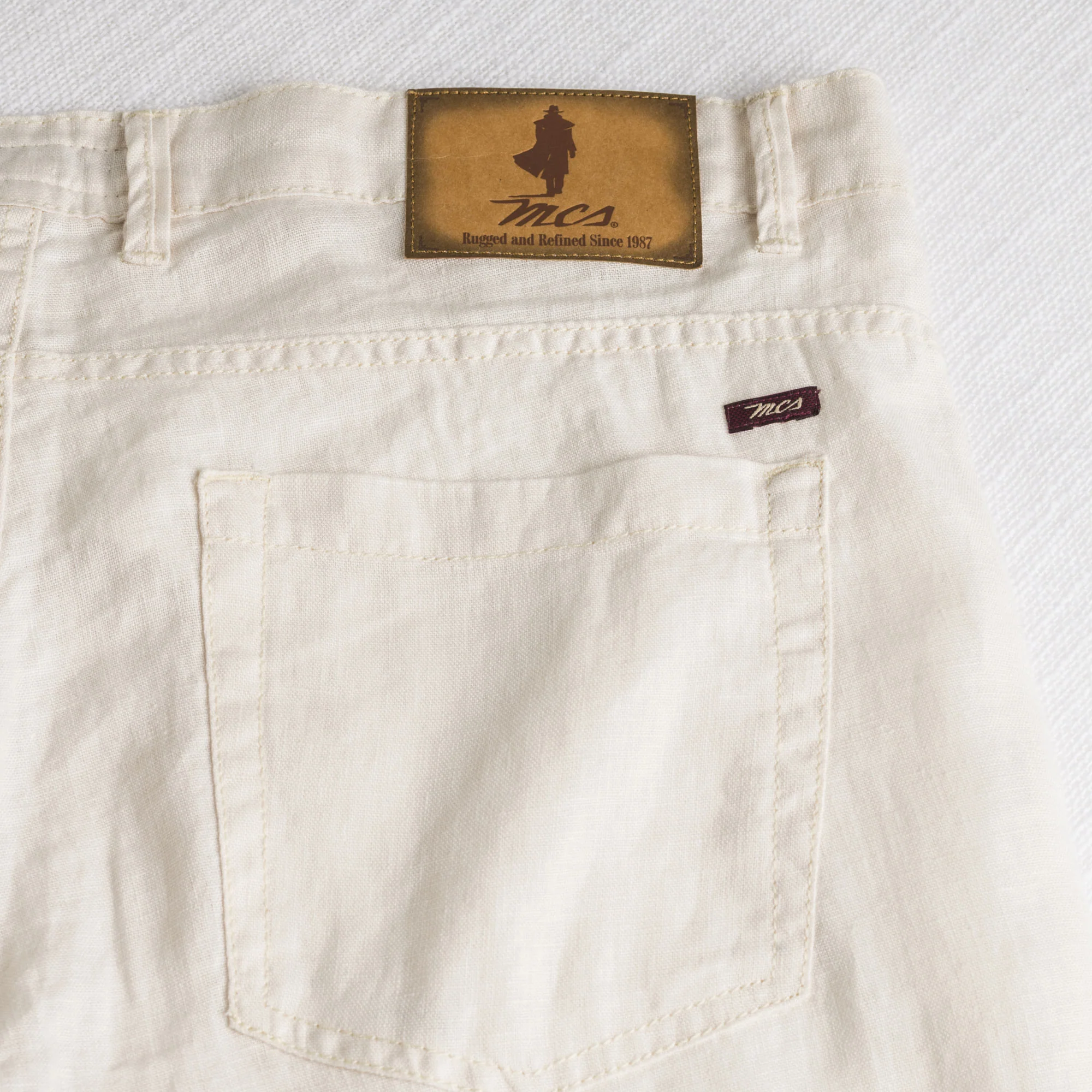 Pantalone 5 tasche in lino - Milk - Image 5