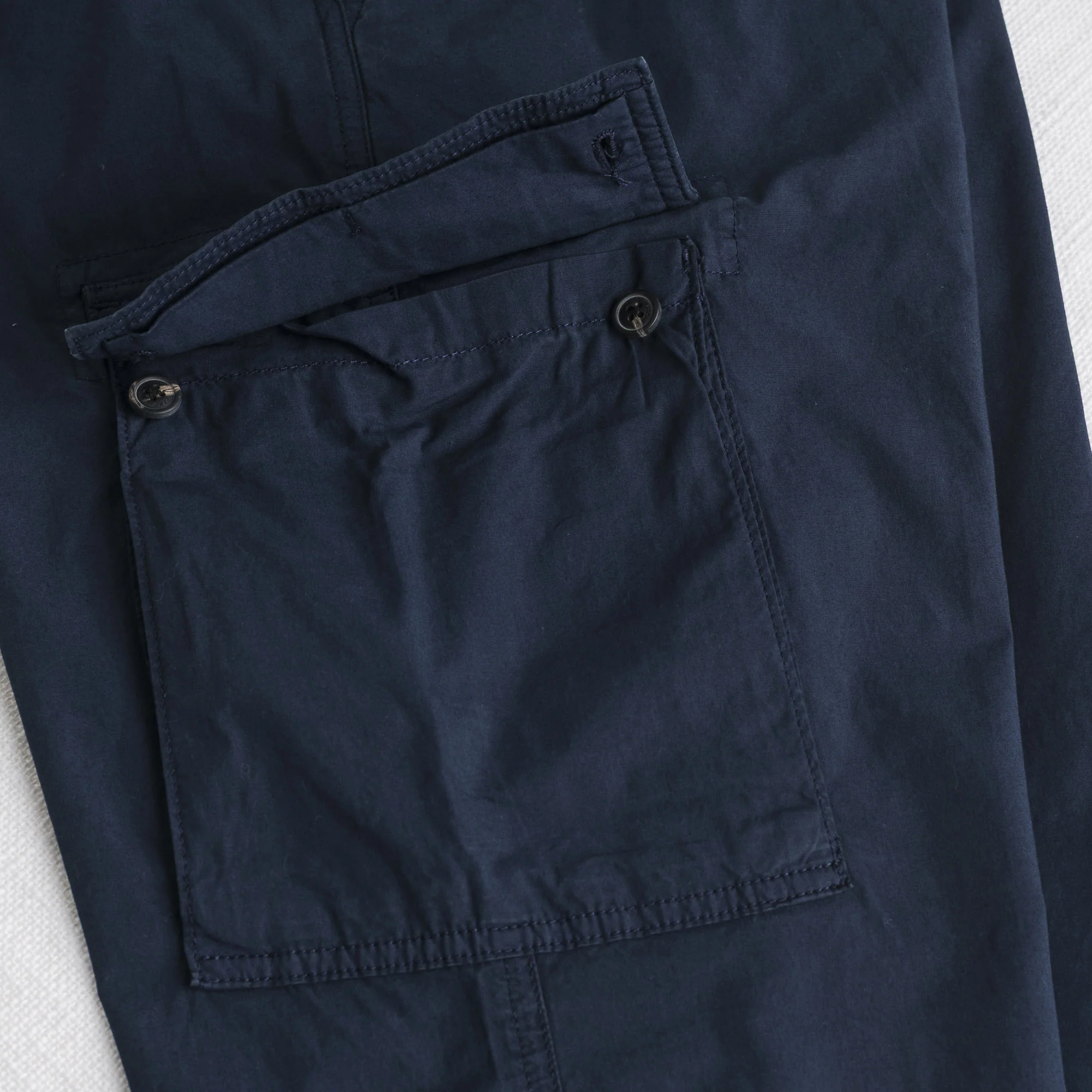 Pantalone cargo in popeline stretch - Navy Blue - Image 6
