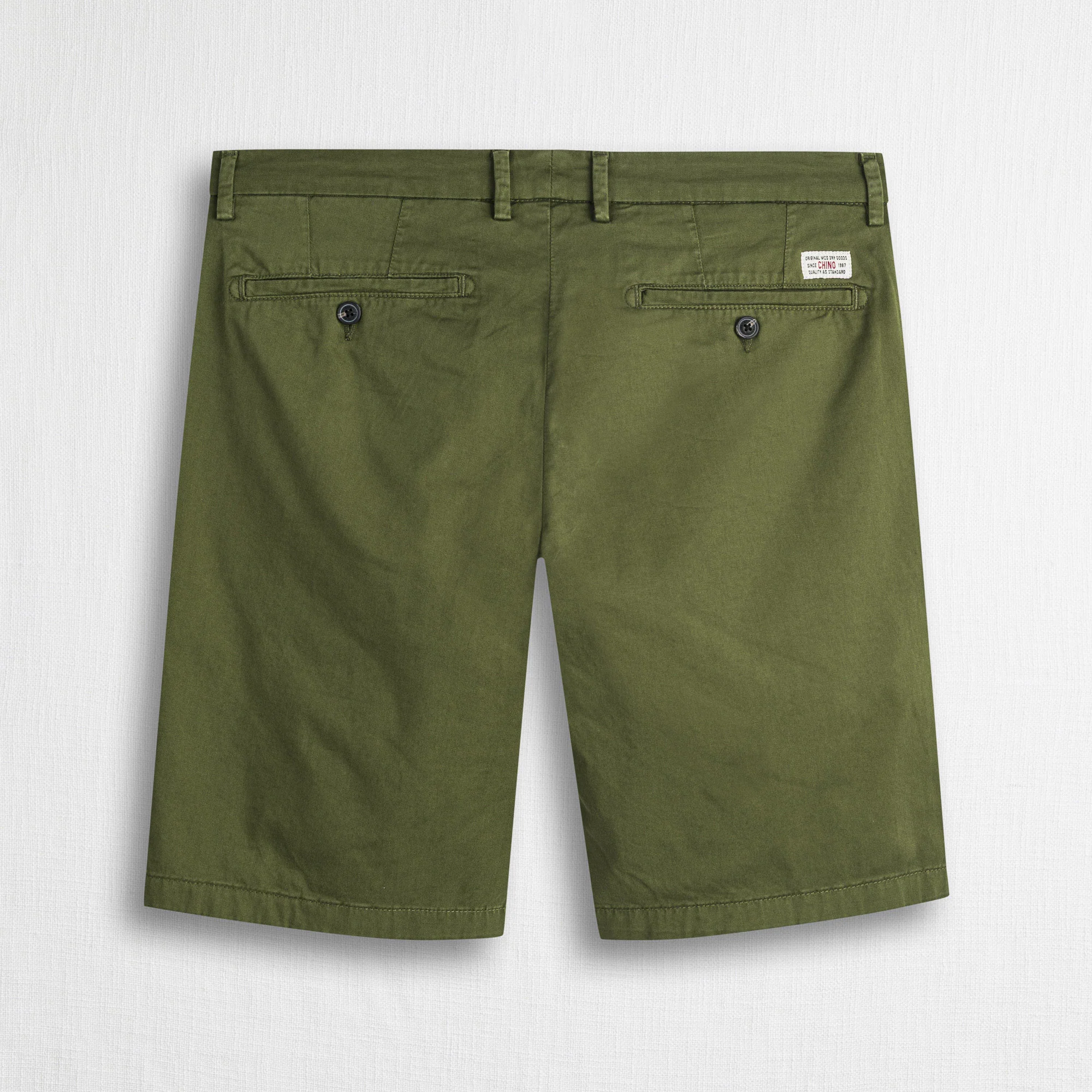Pantalone chino corto in gabardina stretch - Dark Olive - Image 2