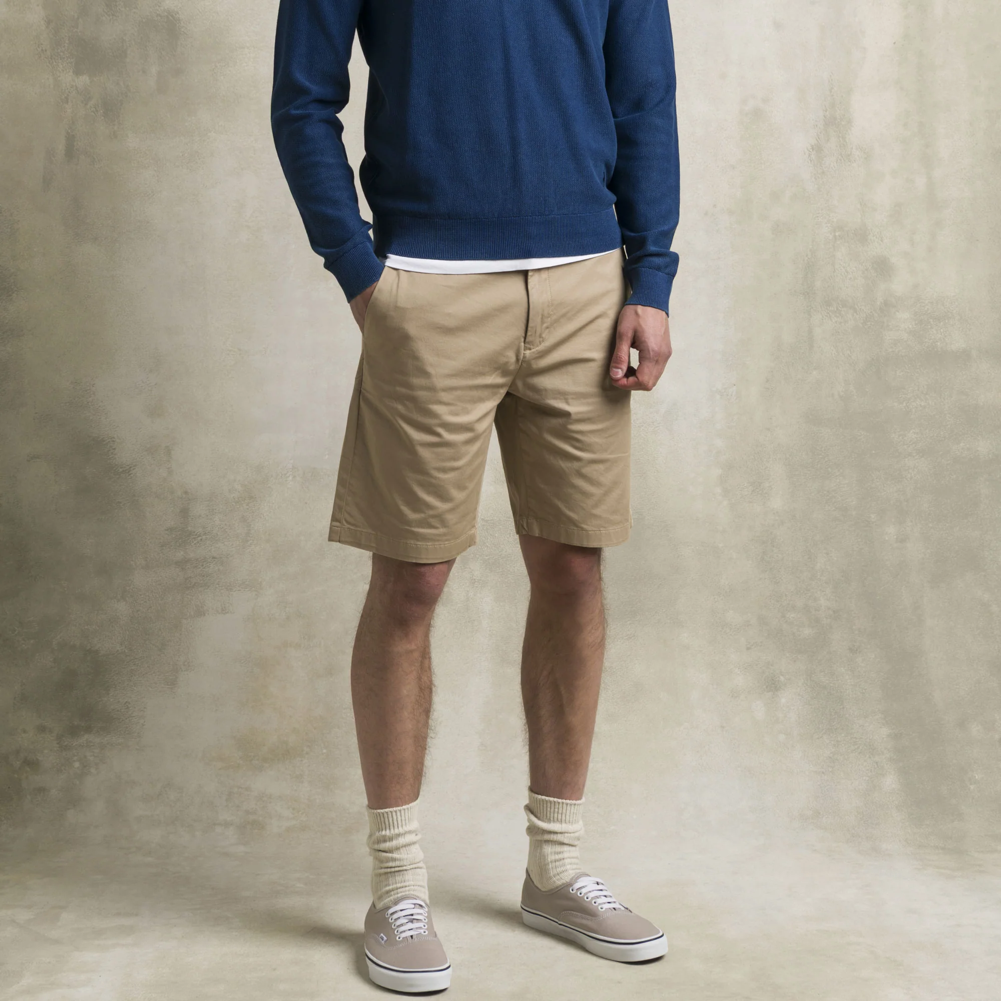 Pantalone chino corto in gabardina stretch - Khaky - Image 6