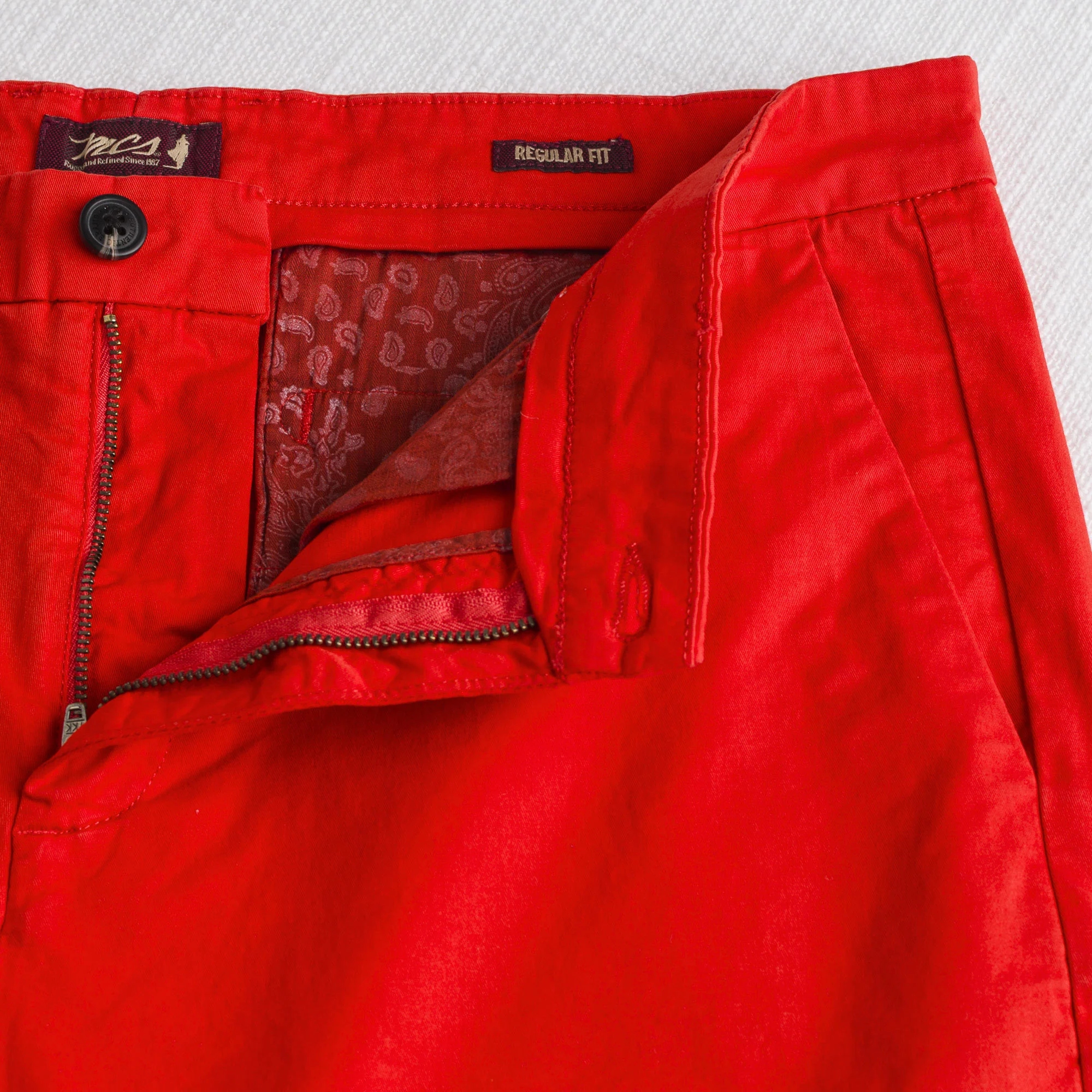 Pantalone chino corto in gabardina stretch - Spice Orange - Image 4