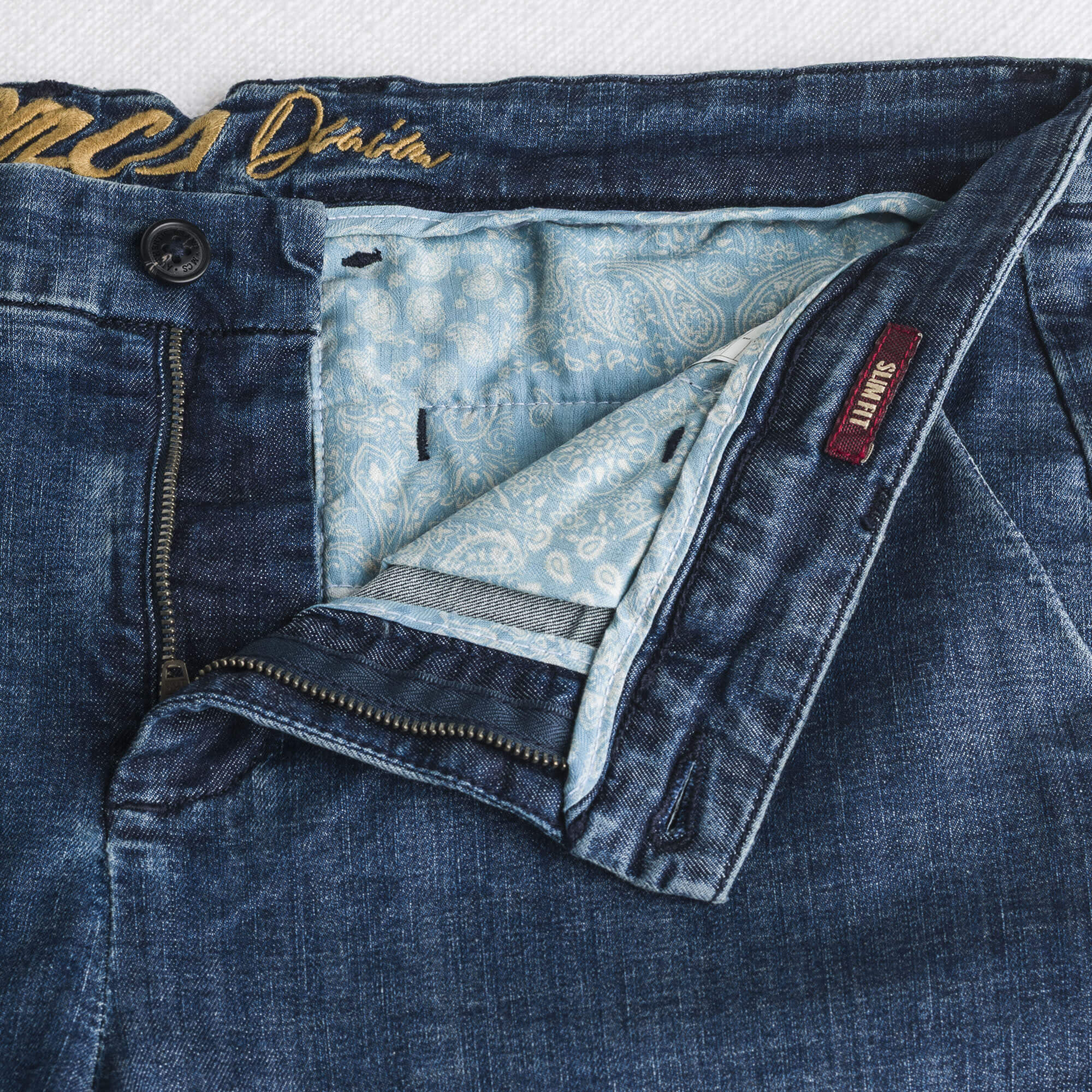 Pantalone chino in denim leggero - Mid Blue - Image 4