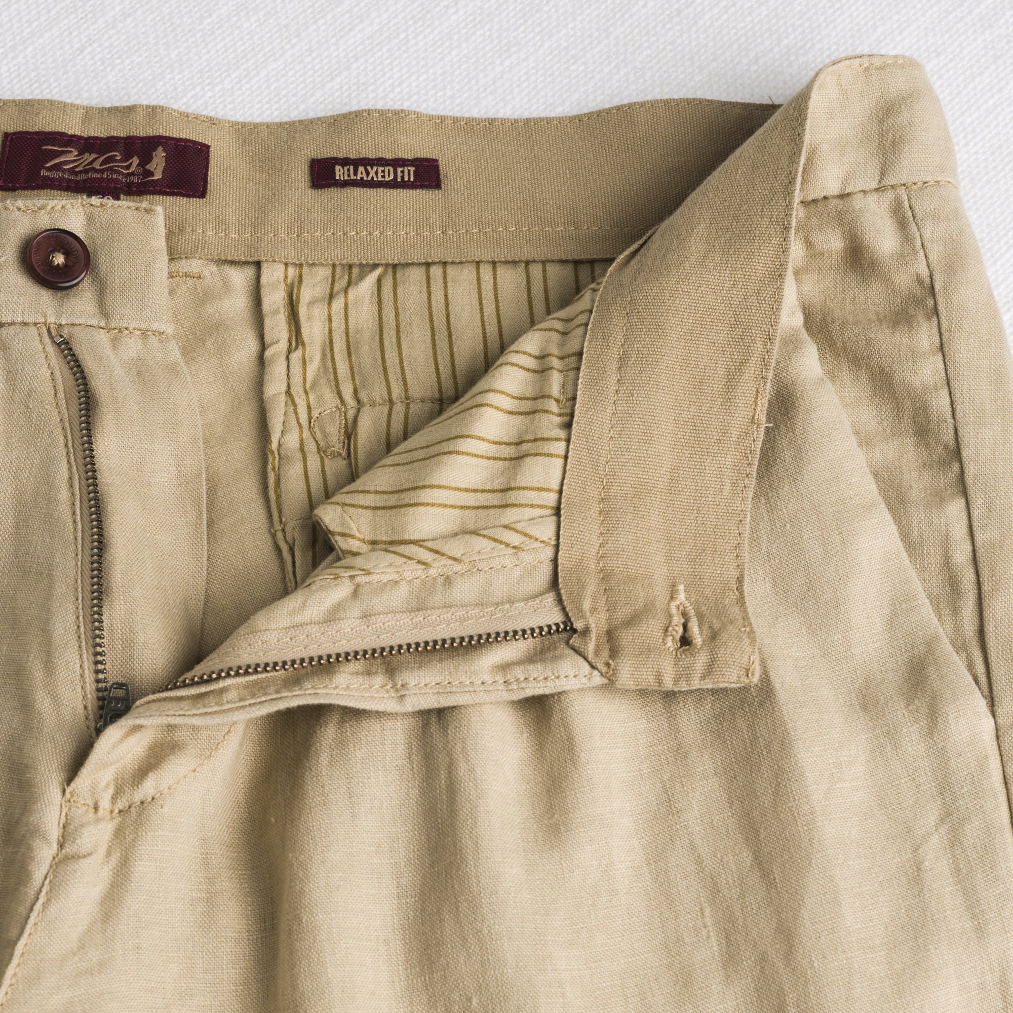 Pantalone chino in lino - Khaky - Image 4