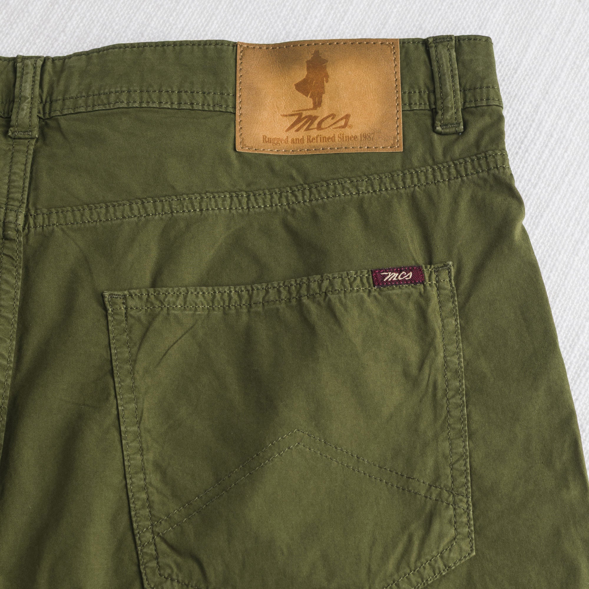 Pantalone corto in popeline di cotone stretch - Dark Olive - Image 5