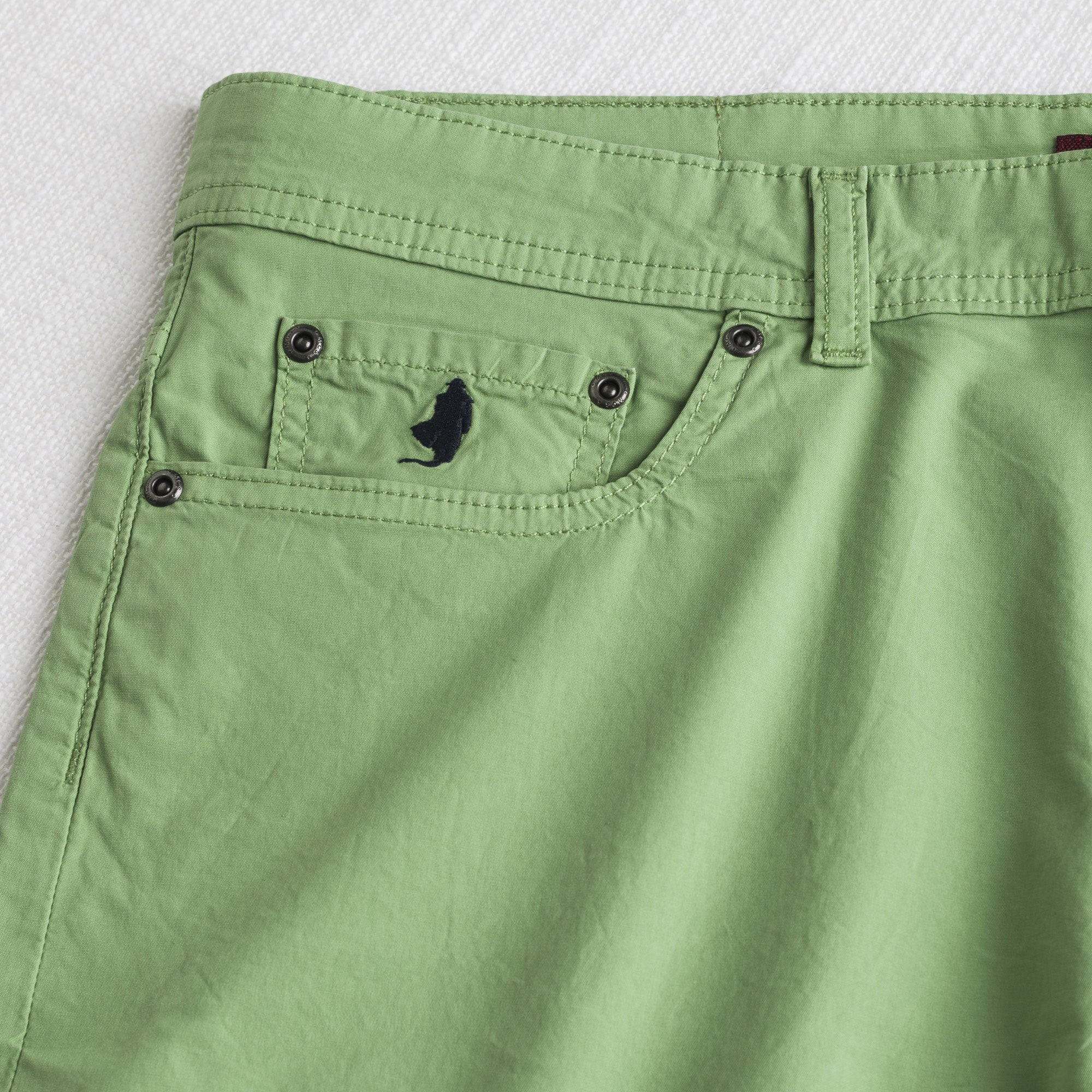 Pantalone corto in popeline di cotone stretch - Light Green - Image 3