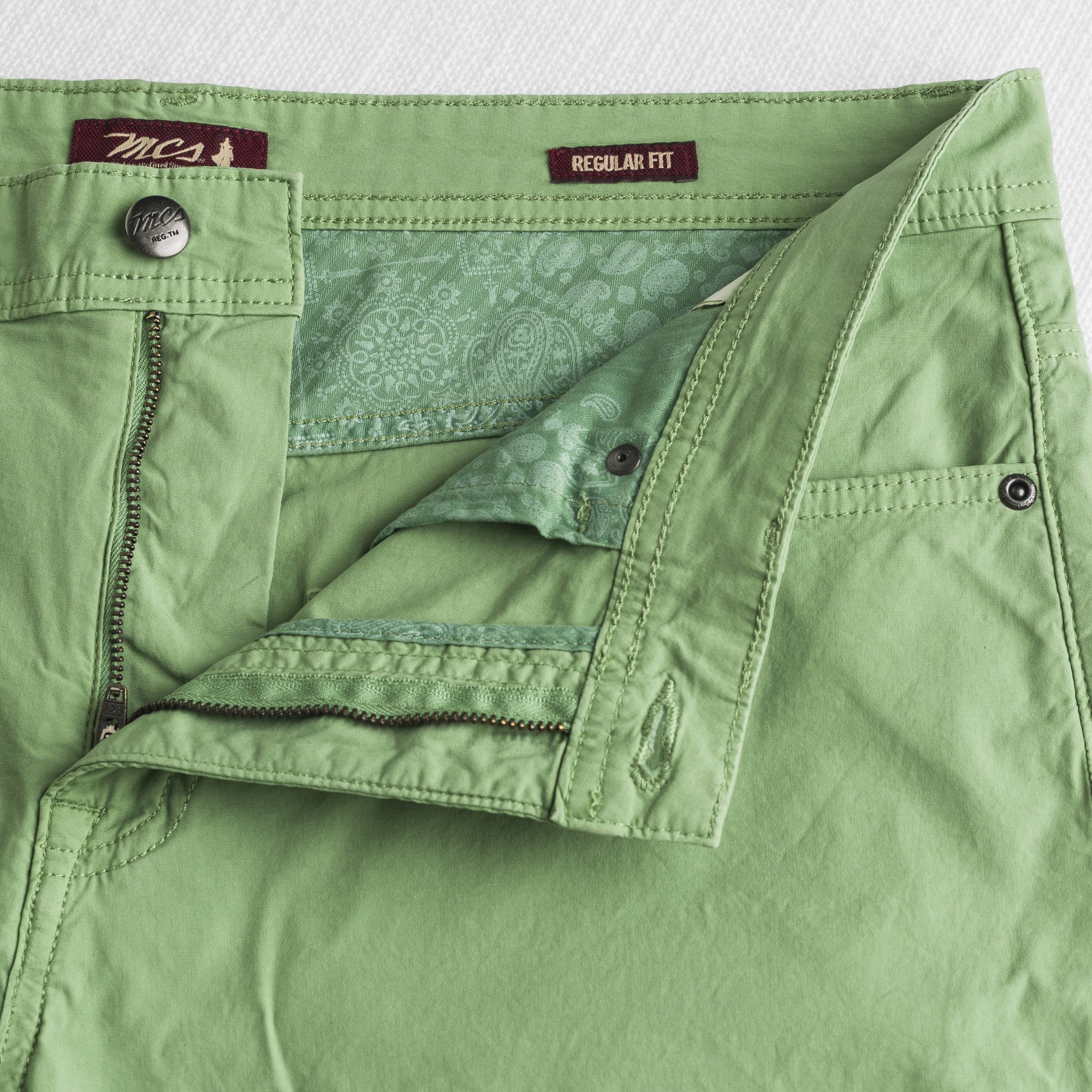 Pantalone corto in popeline di cotone stretch - Light Green - Image 4