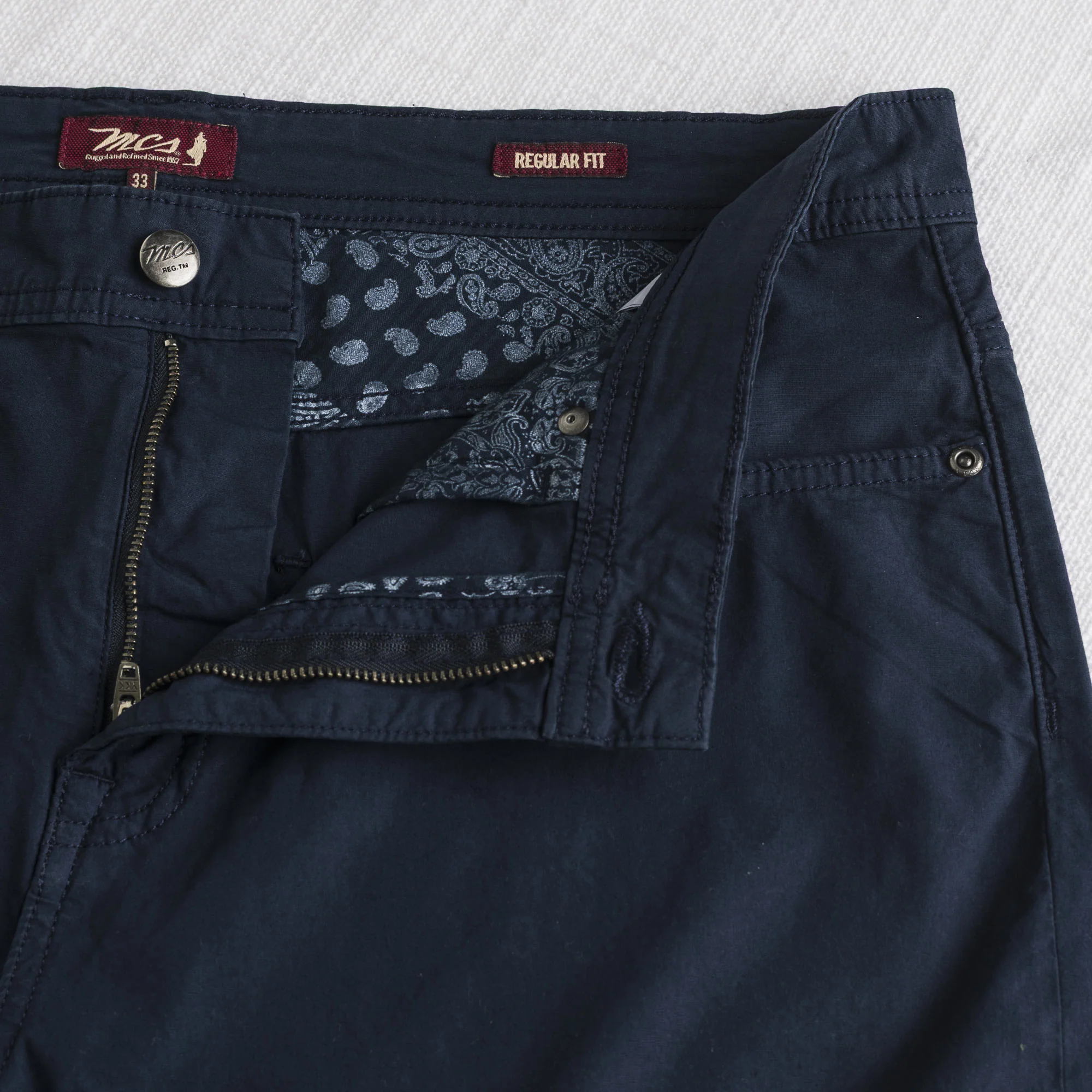 Pantalone corto in popeline di cotone stretch - Navy Blue - Image 4
