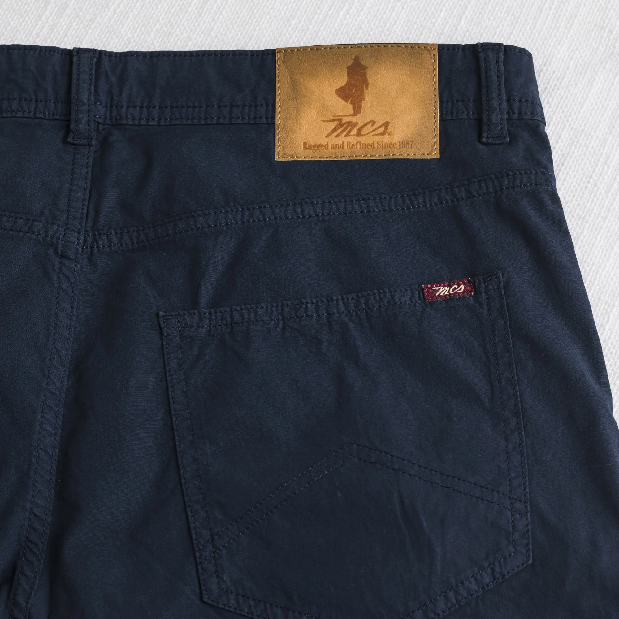 Pantalone corto in popeline di cotone stretch - Navy Blue - Image 5