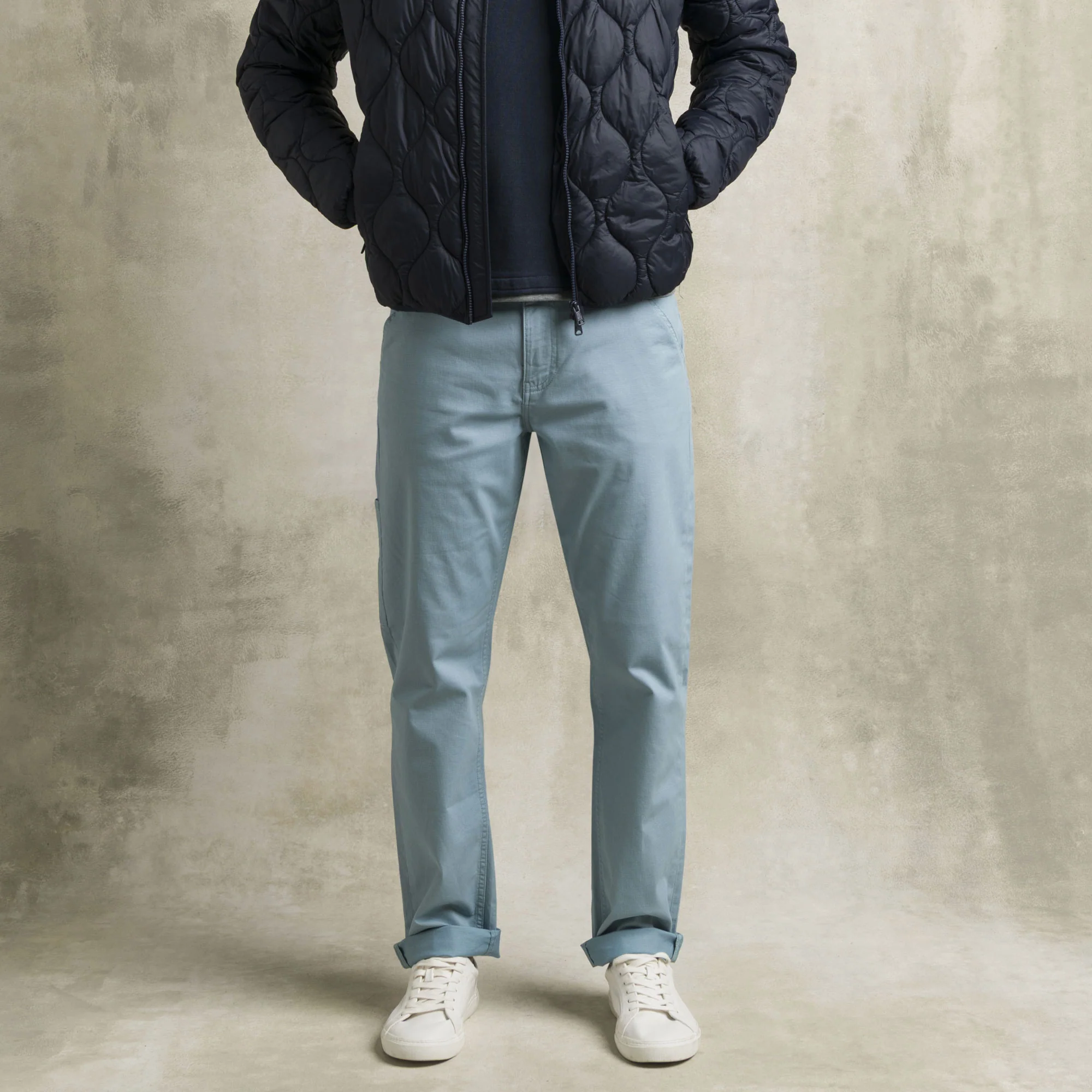 Pantalone Utility in cotone elasticizzato - Grey Blue - Image 7