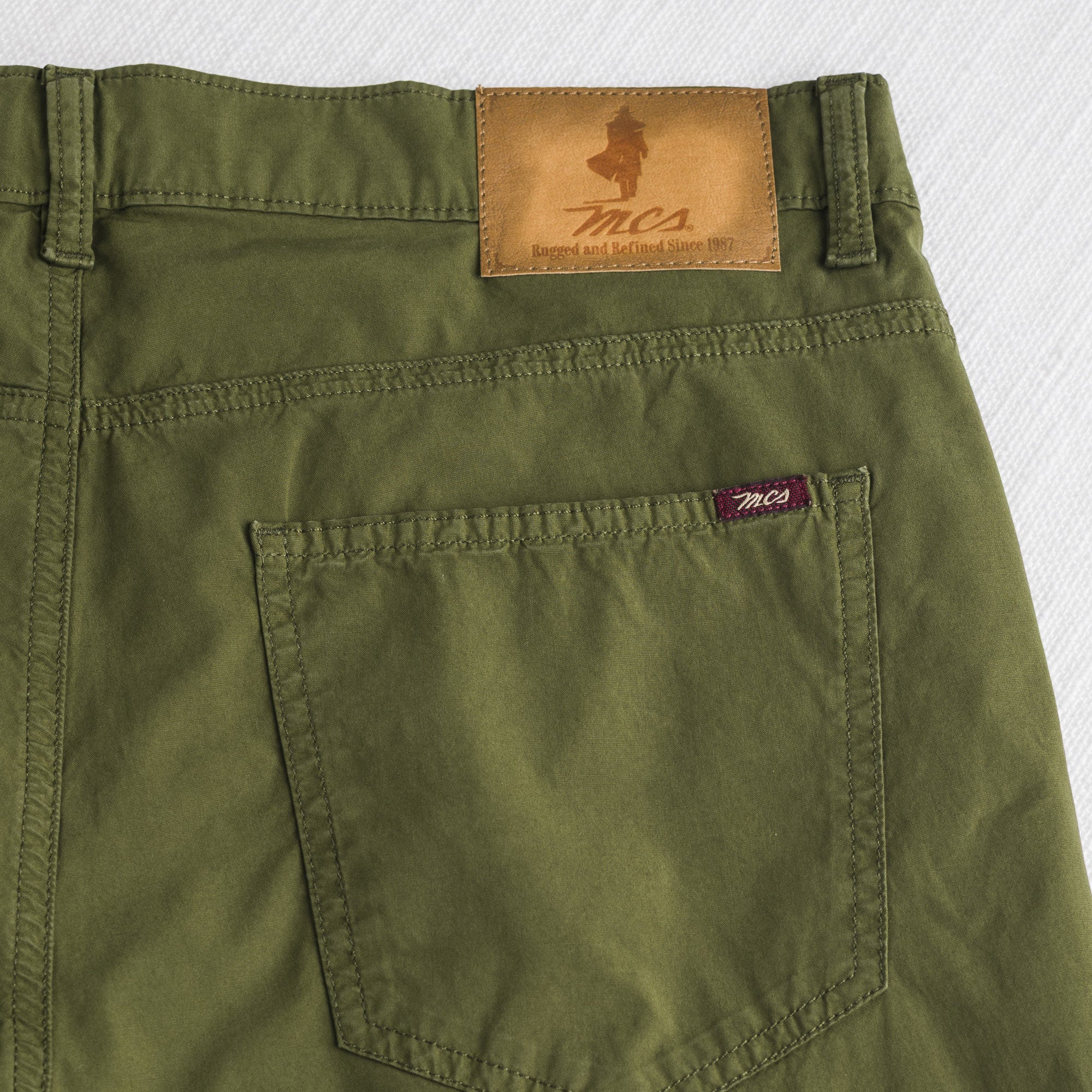 Pantaloni 5 tasche casual in popeline stretch - Dark Olive - Image 5