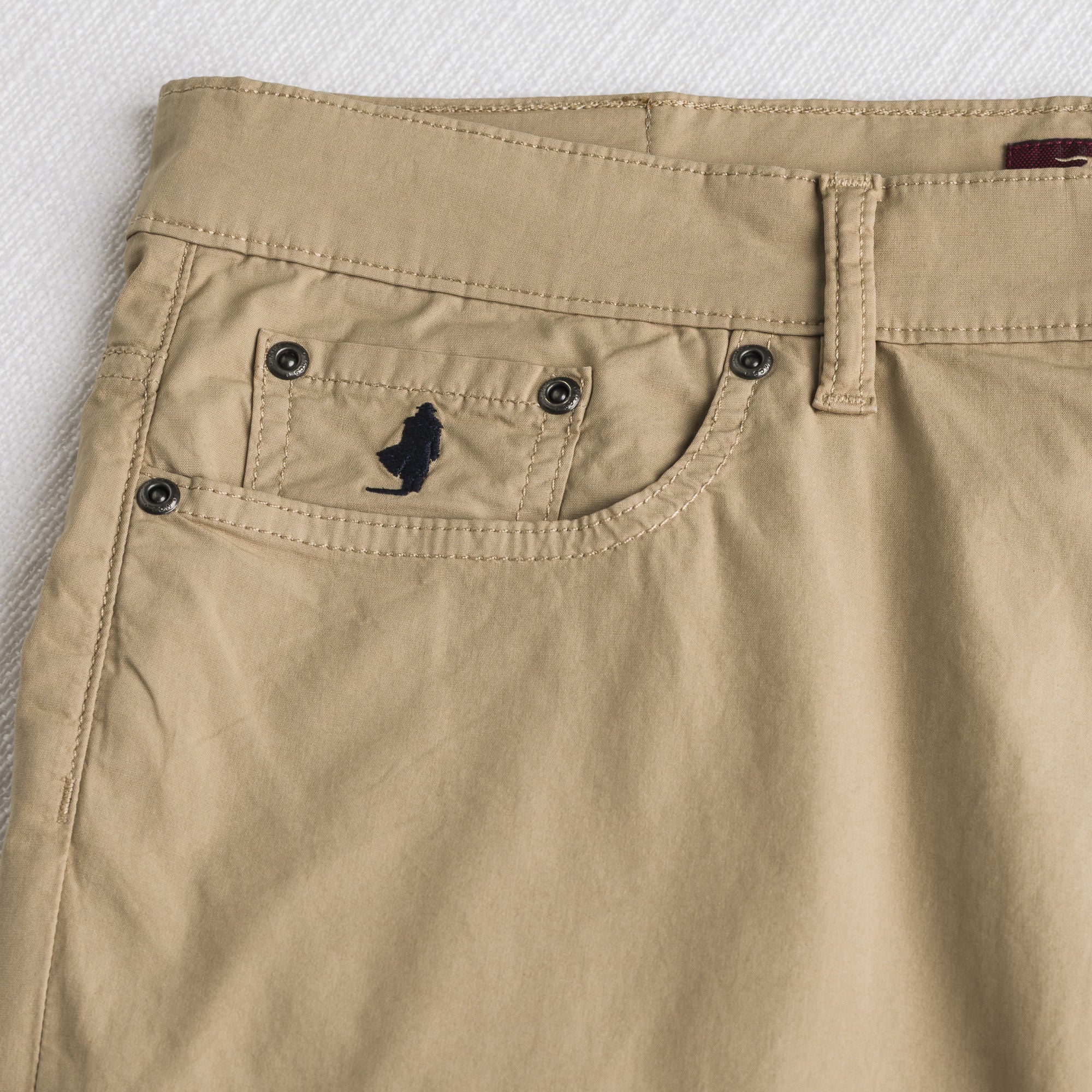 Pantaloni 5 tasche casual in popeline stretch - Khaky - Image 3