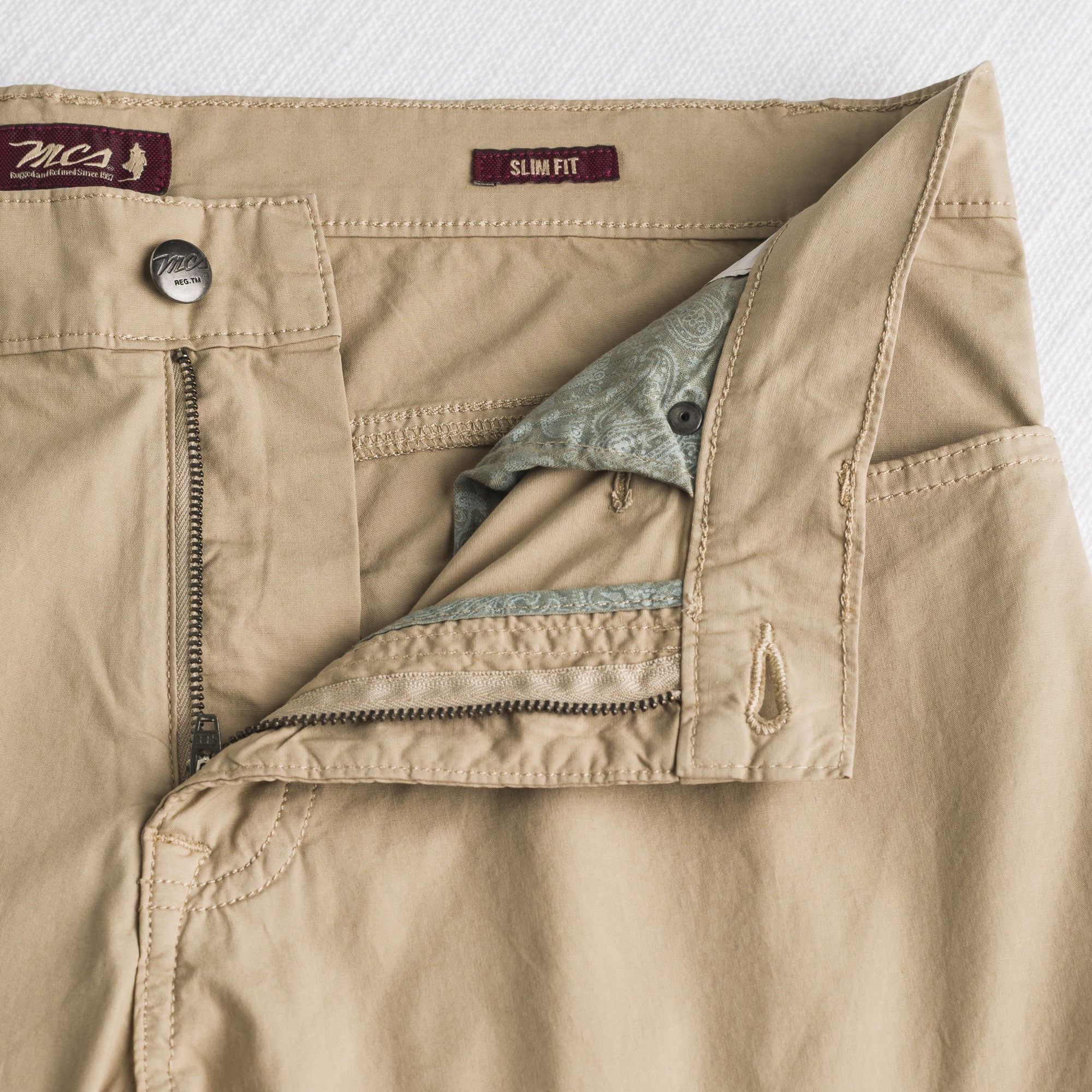 Pantaloni 5 tasche casual in popeline stretch - Khaky - Image 4