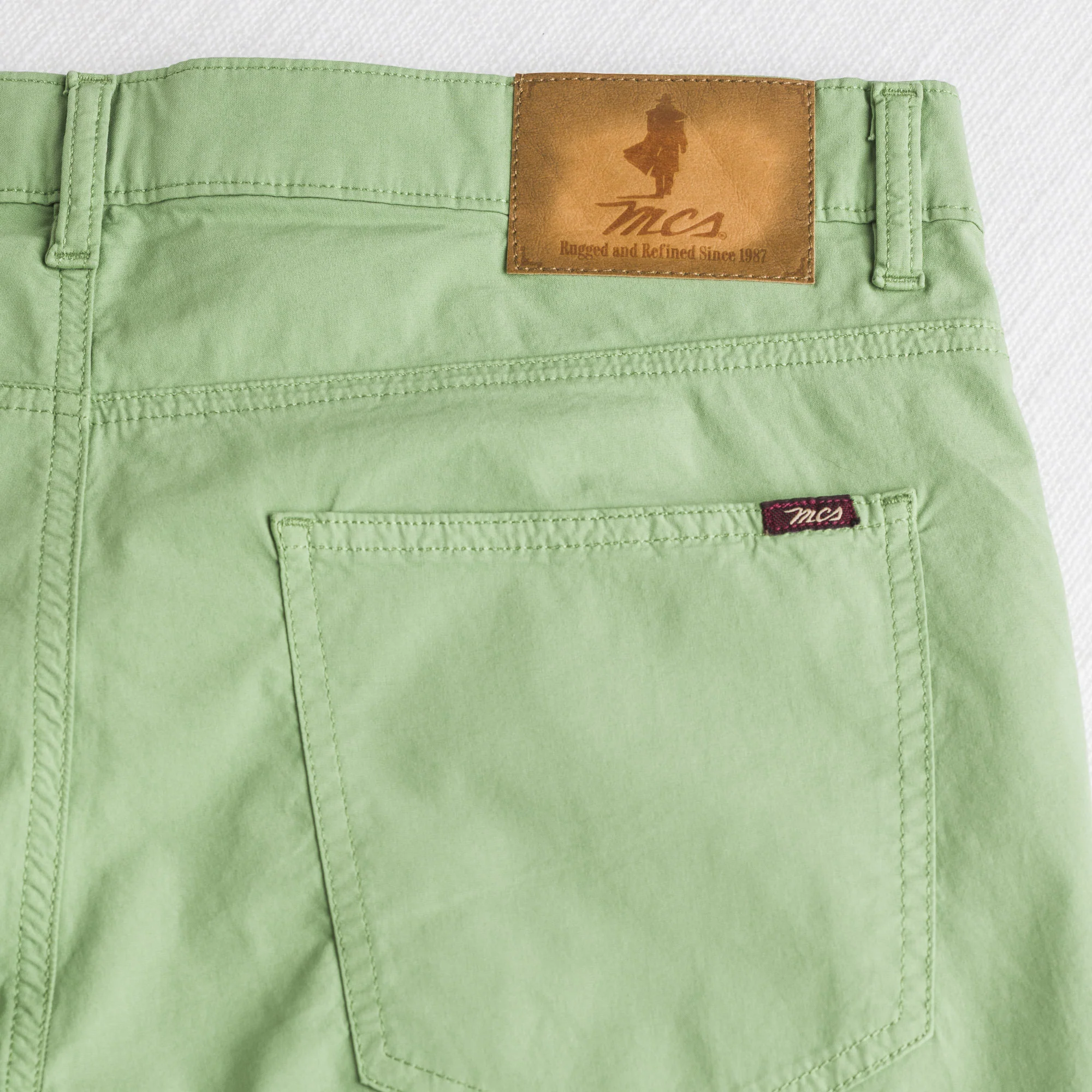 Pantaloni 5 tasche casual in popeline stretch - Light Green - Image 5