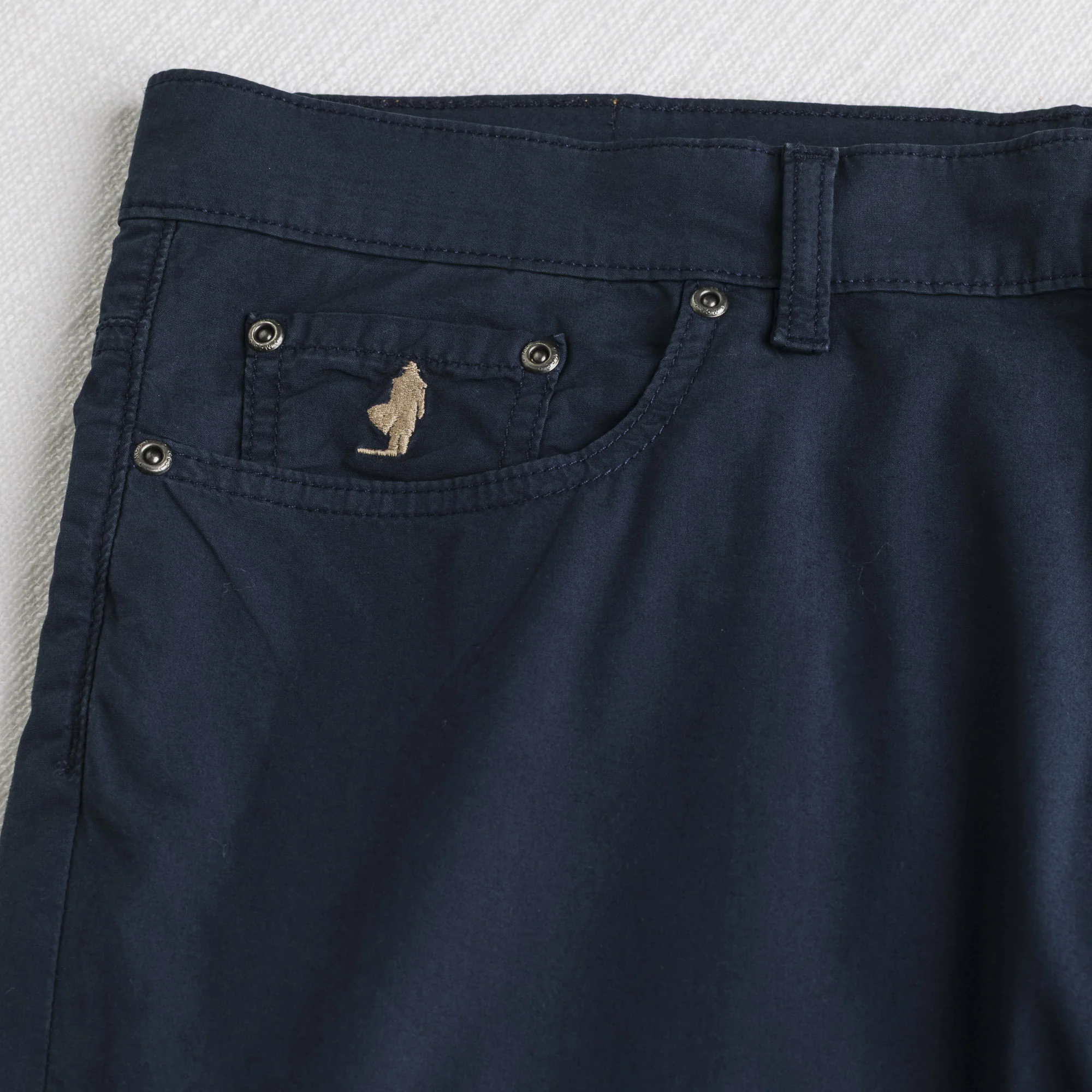 Pantaloni 5 tasche casual in popeline stretch - Navy Blue - Image 3
