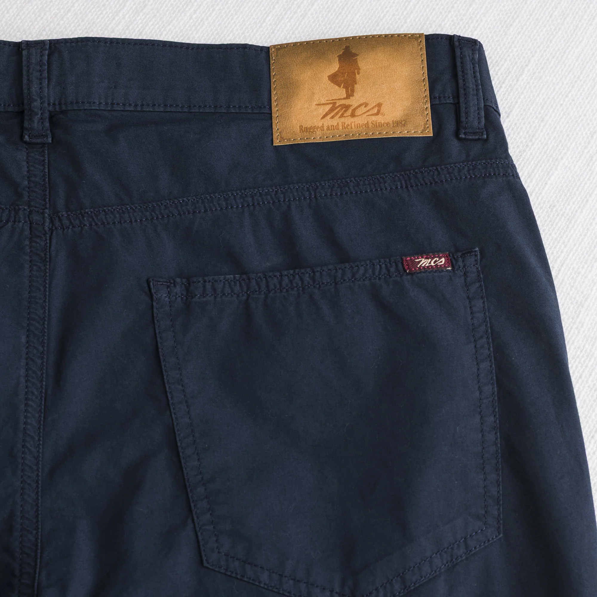 Pantaloni 5 tasche casual in popeline stretch - Navy Blue - Image 5
