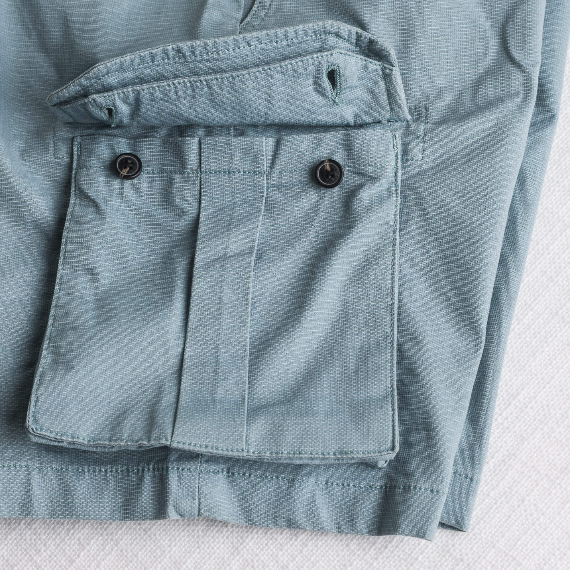 Pantaloni cargo corti in cotone stretch - Grey Blue - Image 5