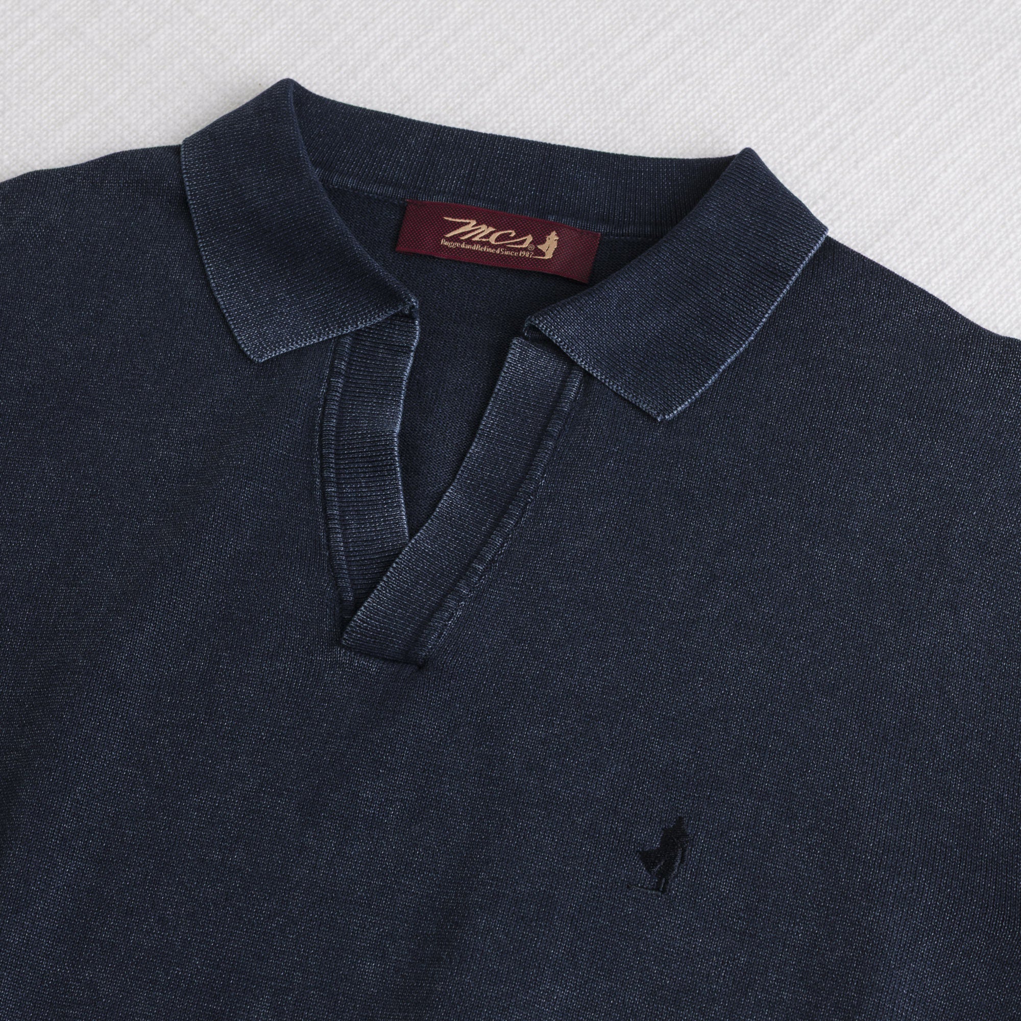 Polo 100% cotone acid wash - Navy Blue - Image 3