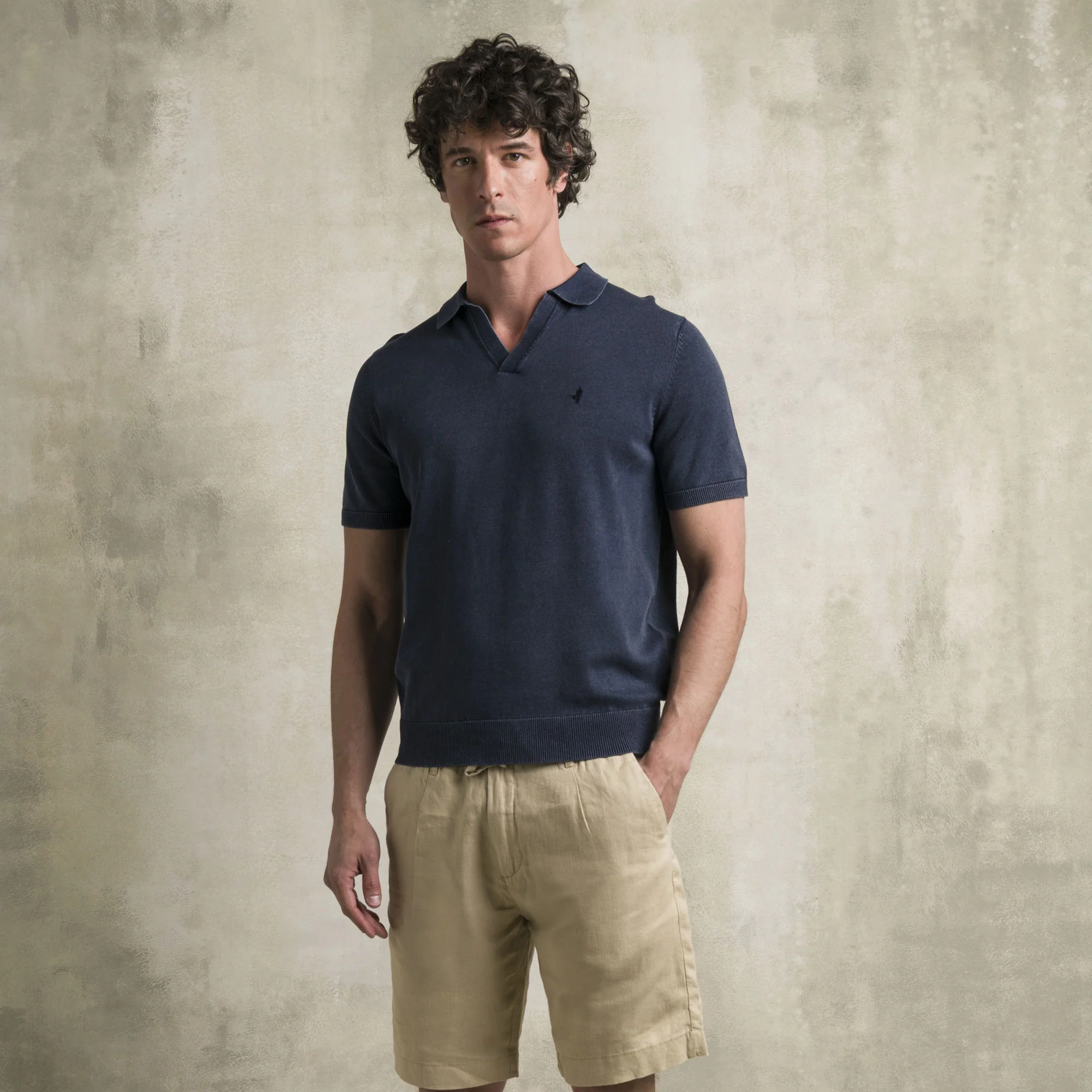 Polo 100% cotone acid wash - Navy Blue - Image 4