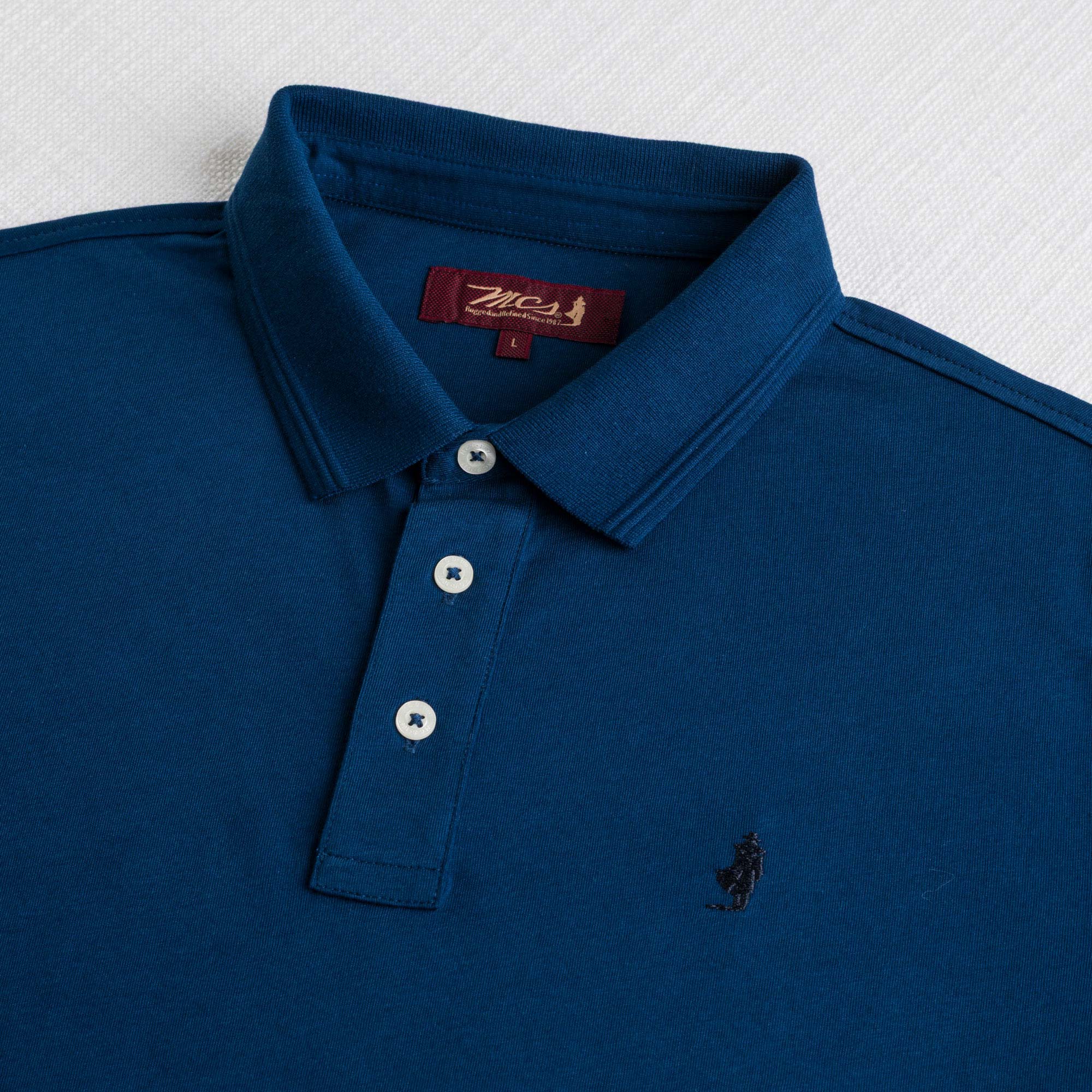 Polo 100% cotone jersey compact - Deep Blue - Image 3