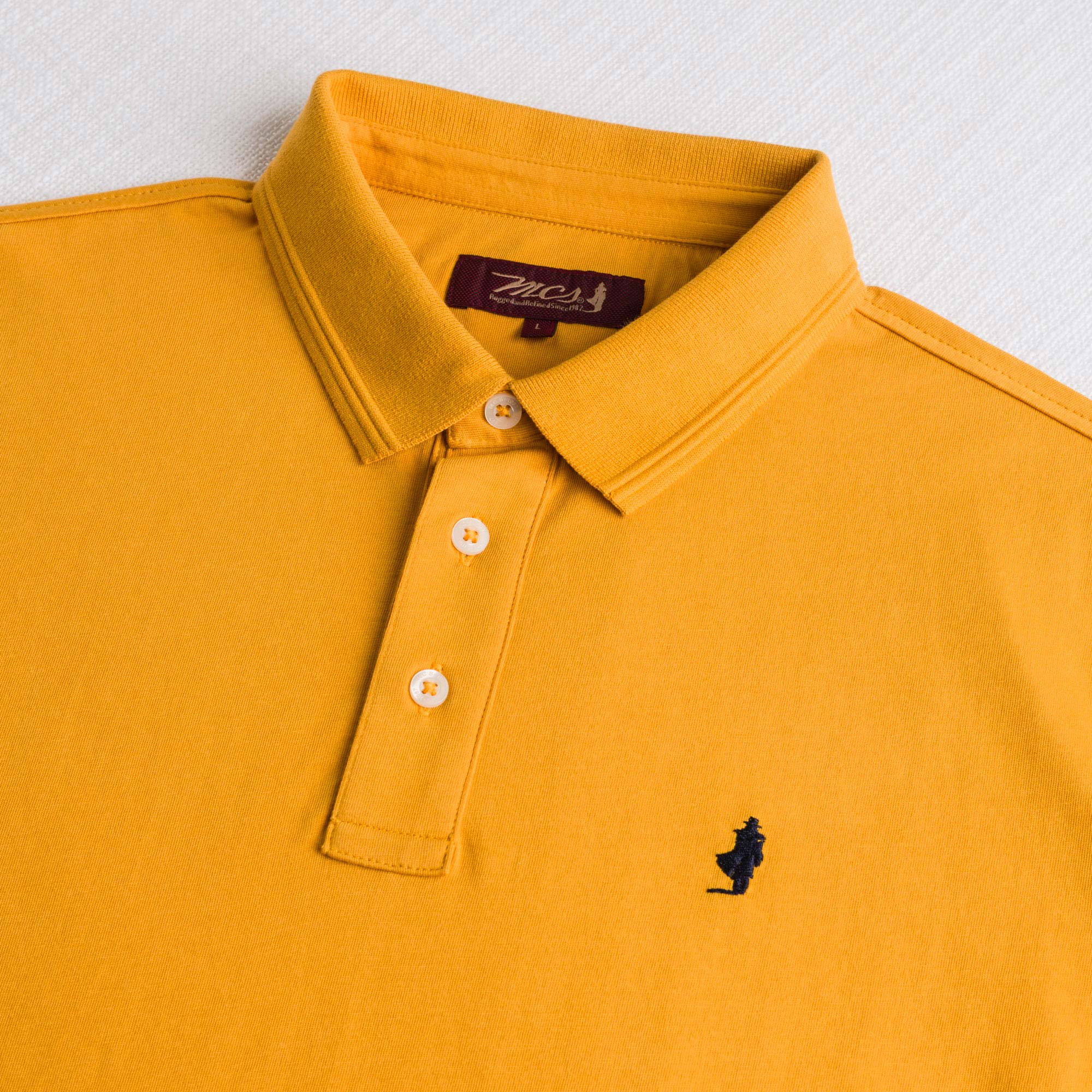 Polo 100% cotone jersey compact - Gold Yellow - Image 3