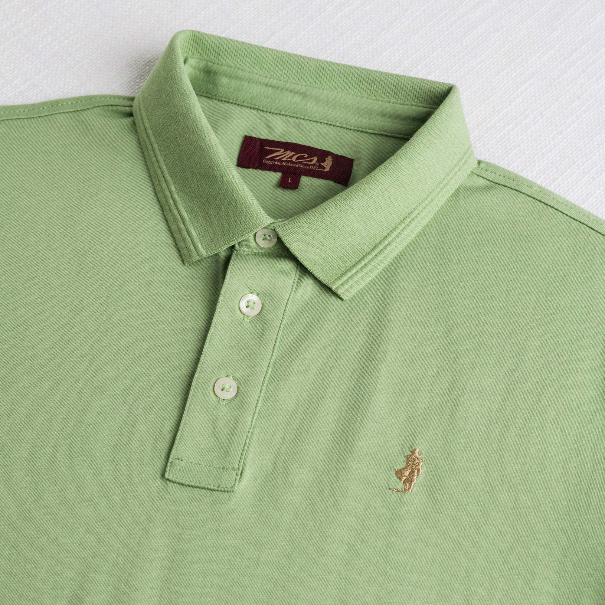Polo 100% cotone jersey compact - Light Green - Image 3
