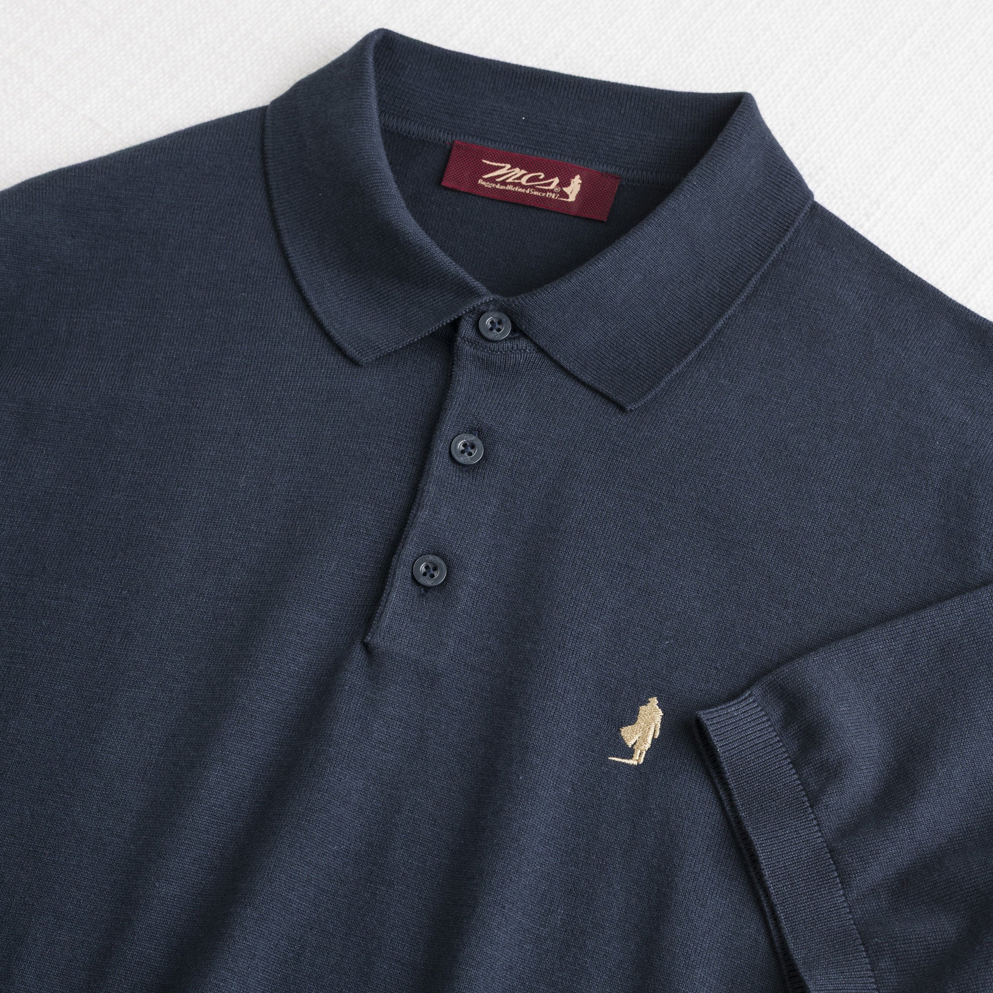 Polo 100% cotone in maglia - Navy Blue - Image 3