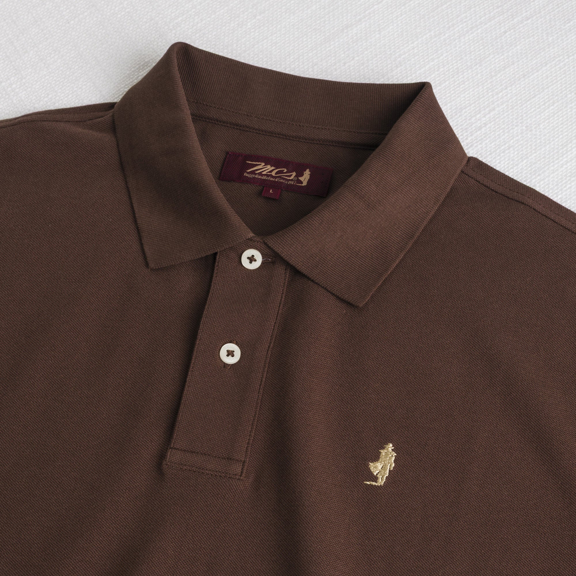 Polo 100% cotone piquet - Chocolate - Image 3