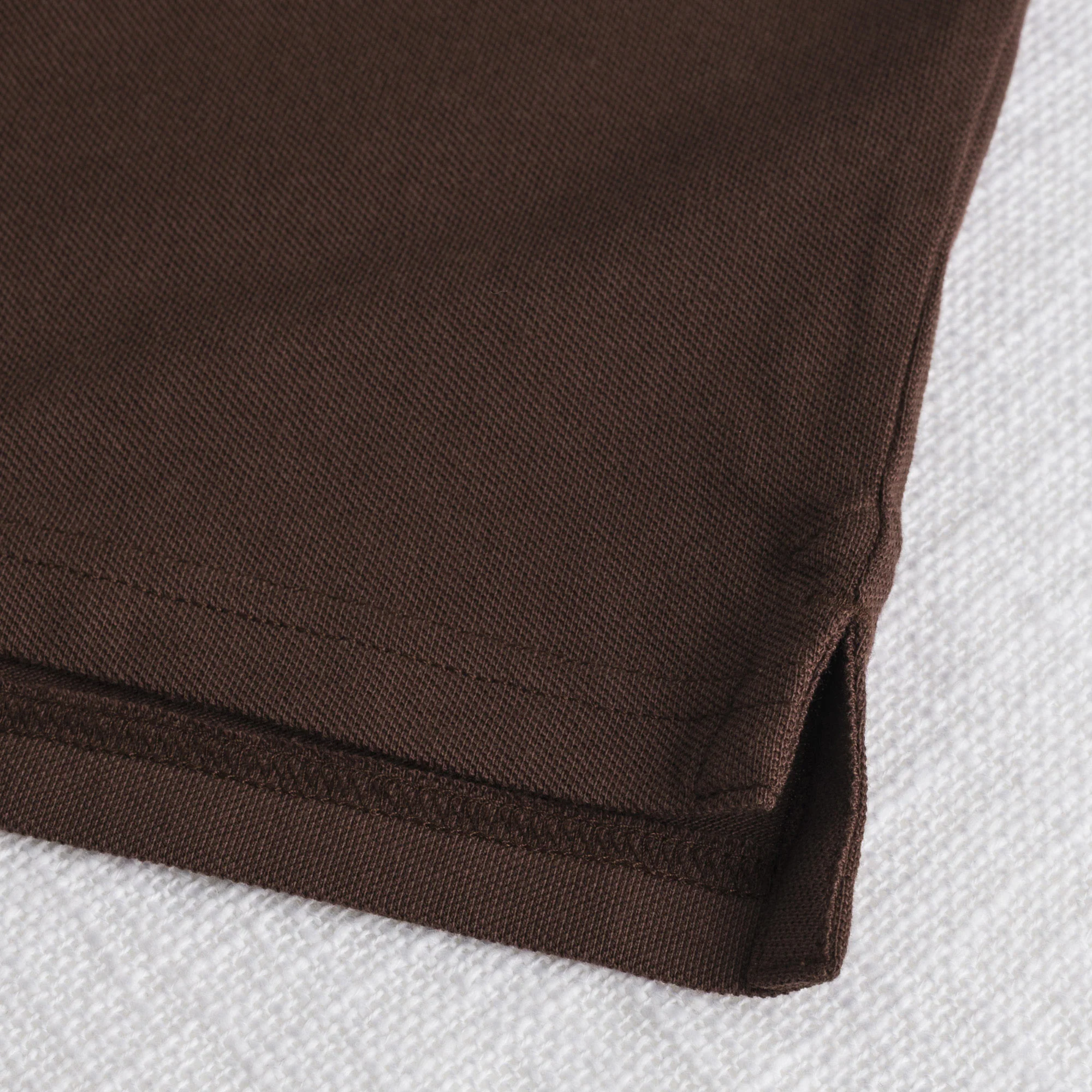 Polo 100% cotone piquet con dettagli a righe - Chocolate - Image 4