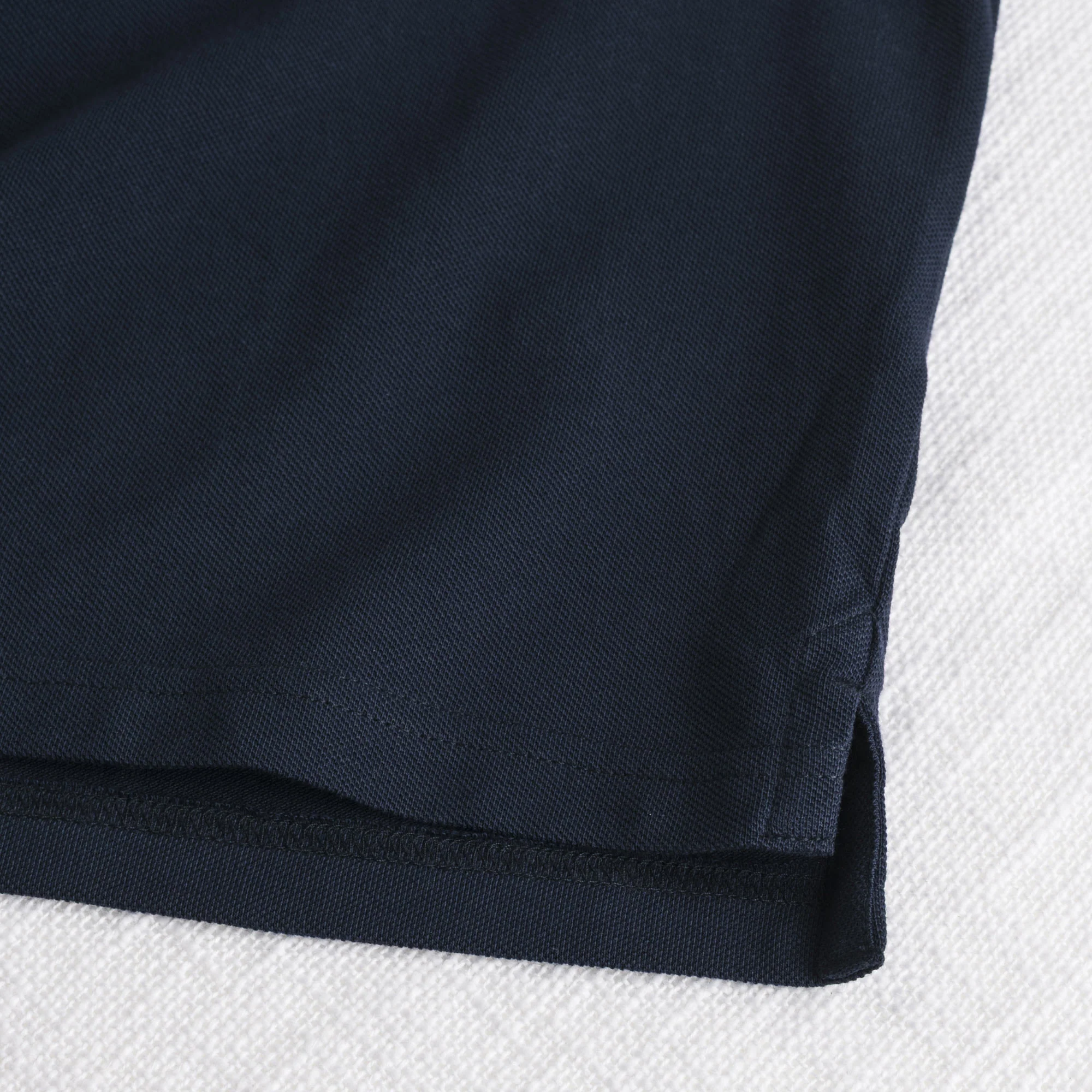 Polo 100% cotone piquet con dettagli a righe - Navy Blue - Image 4