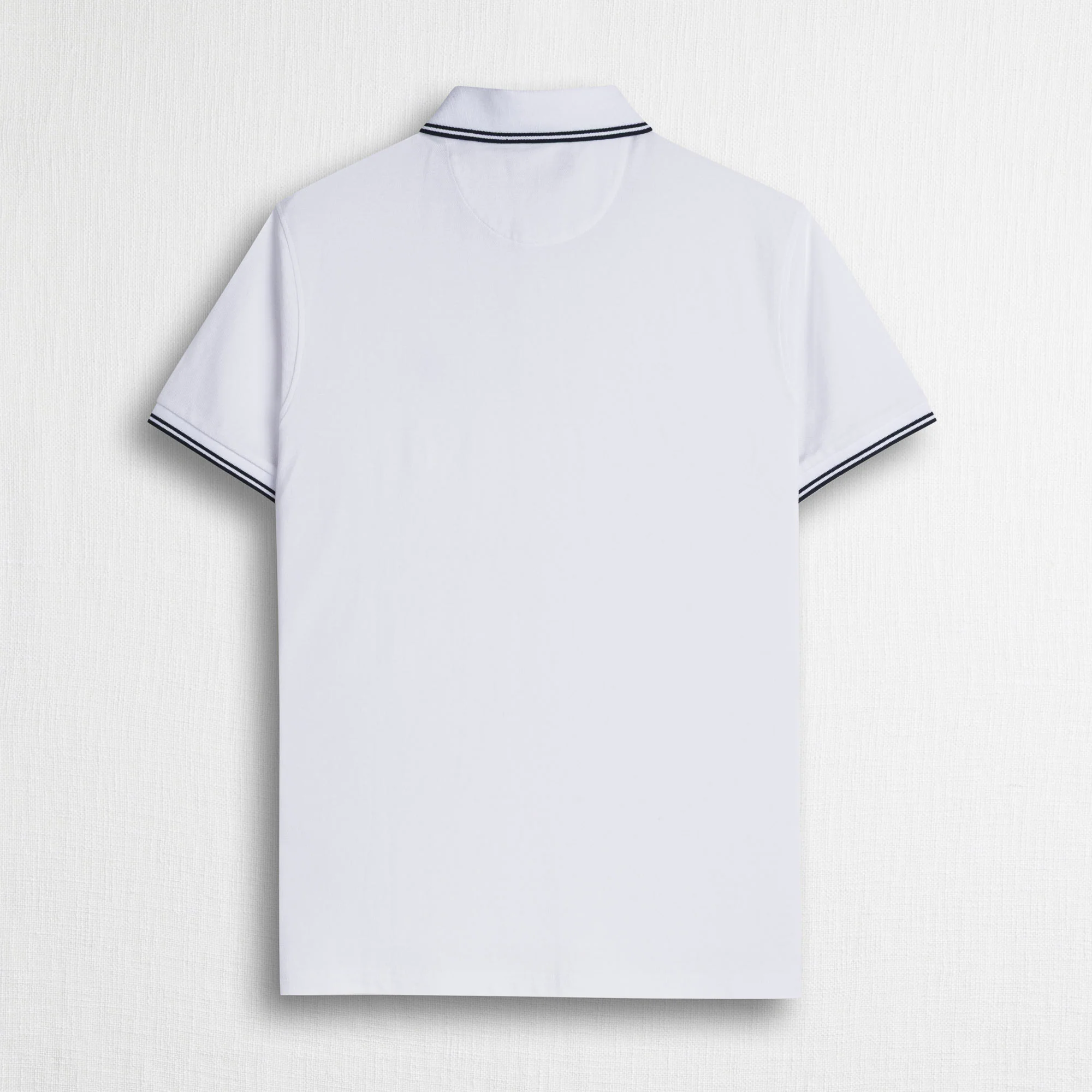 Polo 100% cotone piquet con dettagli a righe - White - Image 2