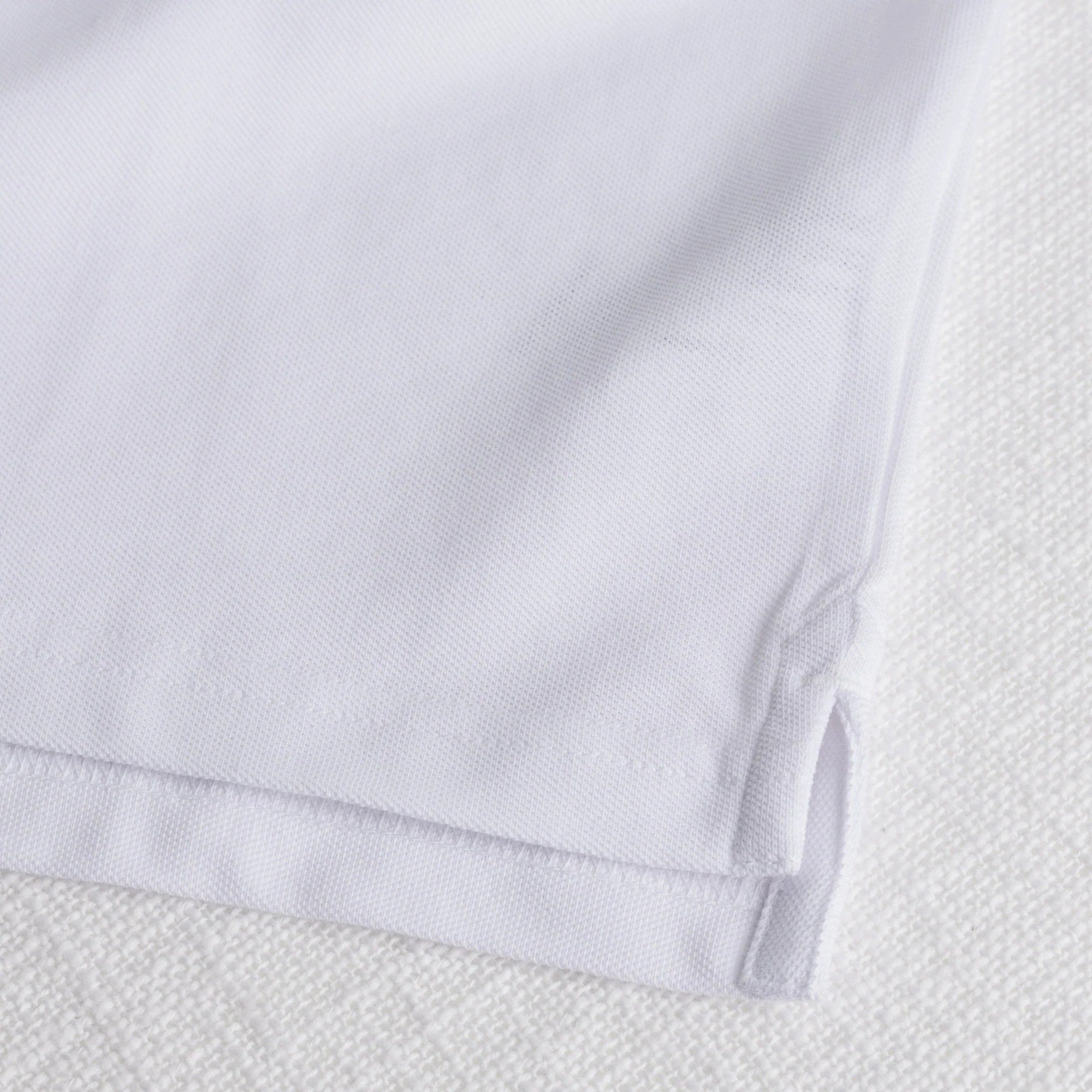 Polo 100% cotone piquet con dettagli a righe - White - Image 4