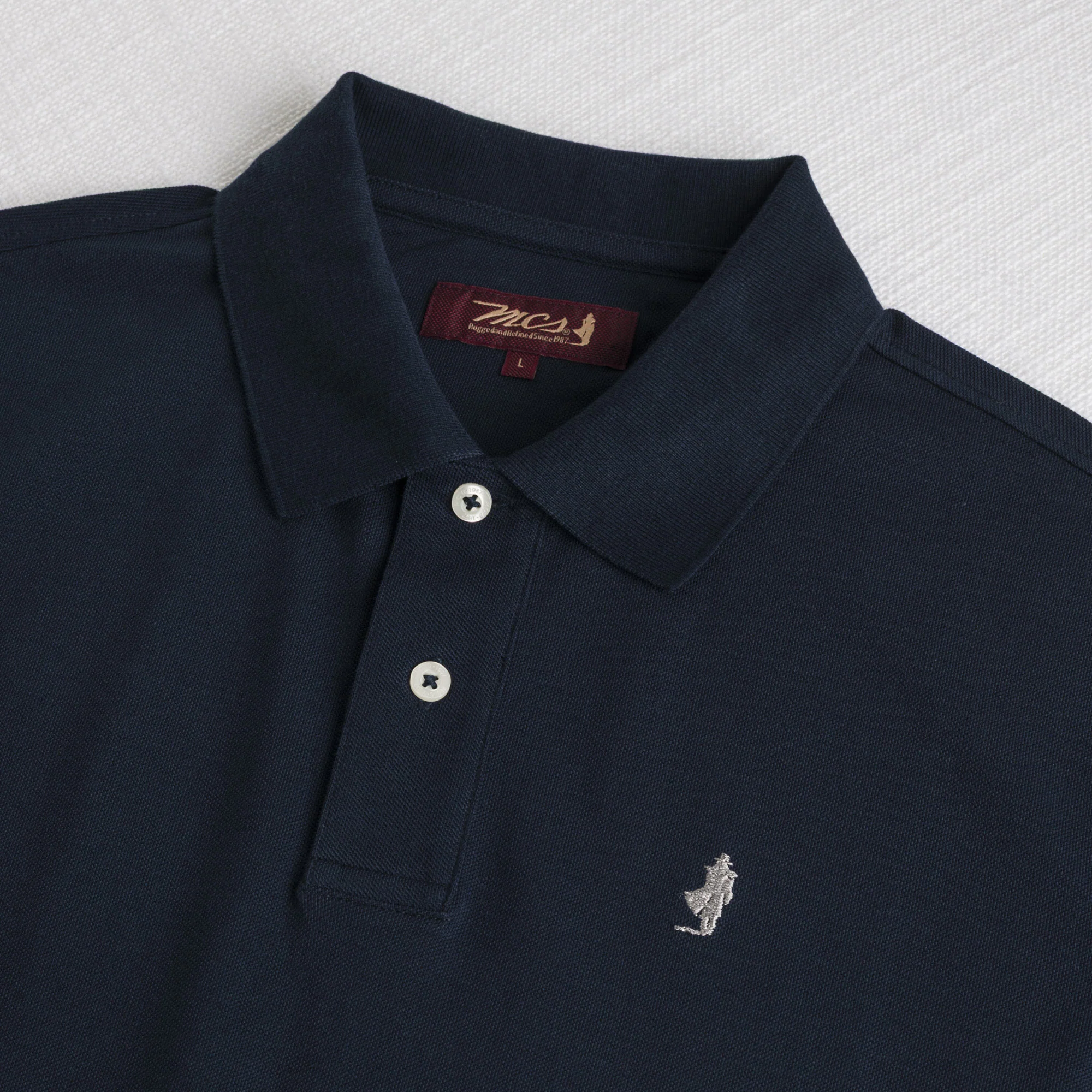 Polo 100% cotone piquet - Navy Blue - Image 3