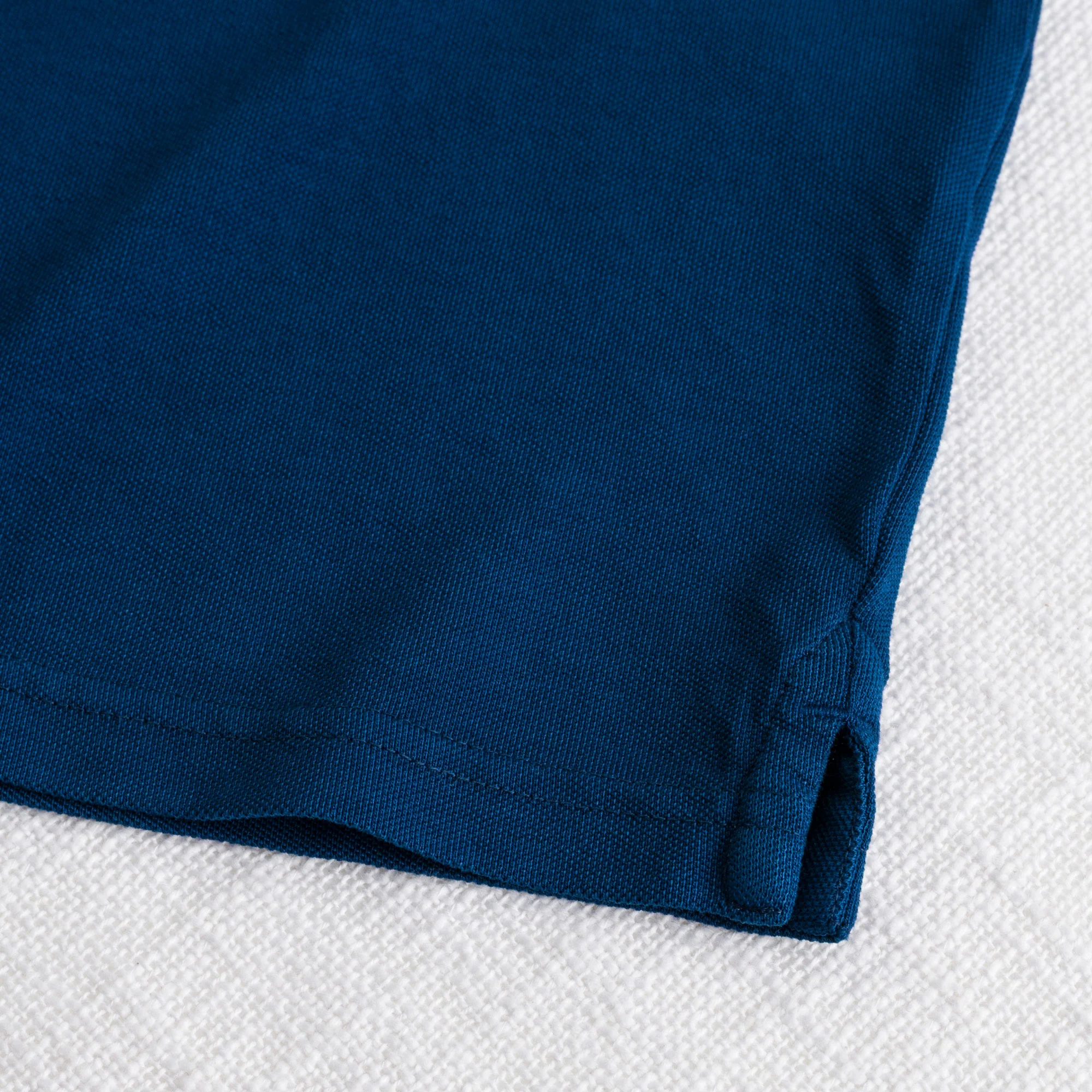 Polo 100% cotone piquet con ricami folk e taschino - Deep Blue - Image 4