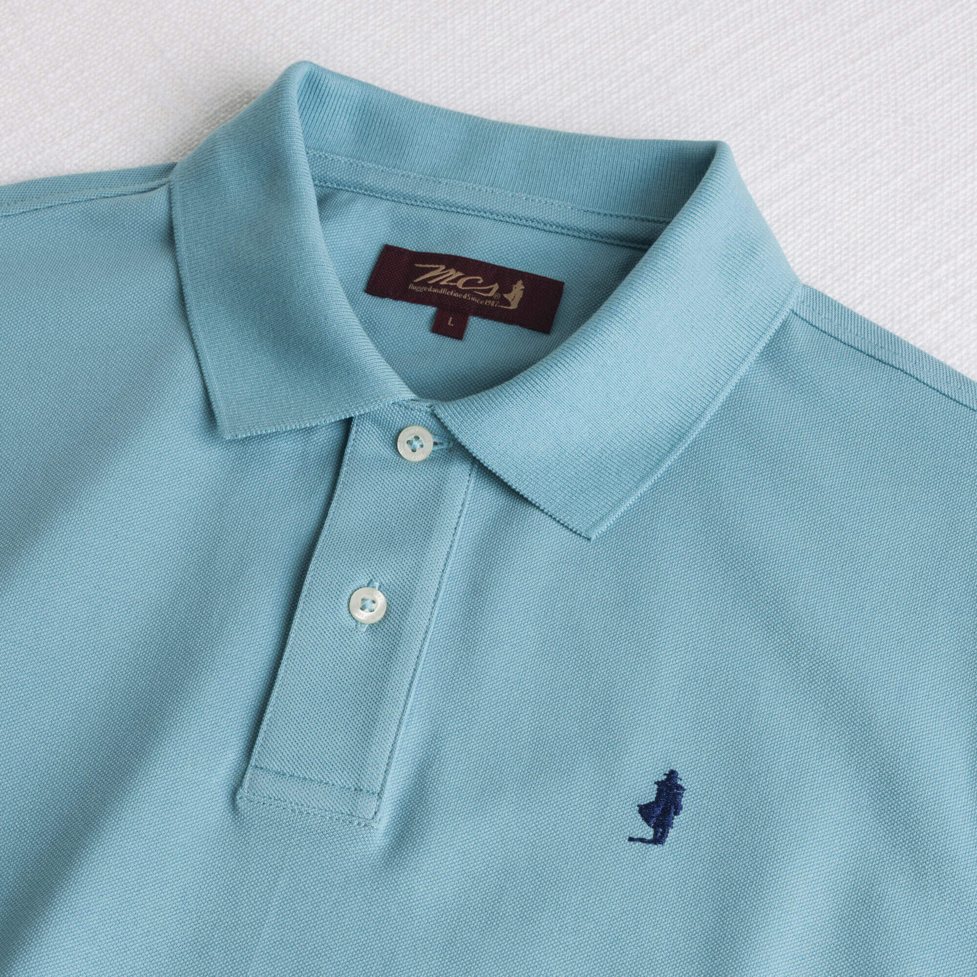 Polo 100% cotone piquet - Sky Blue - Image 3