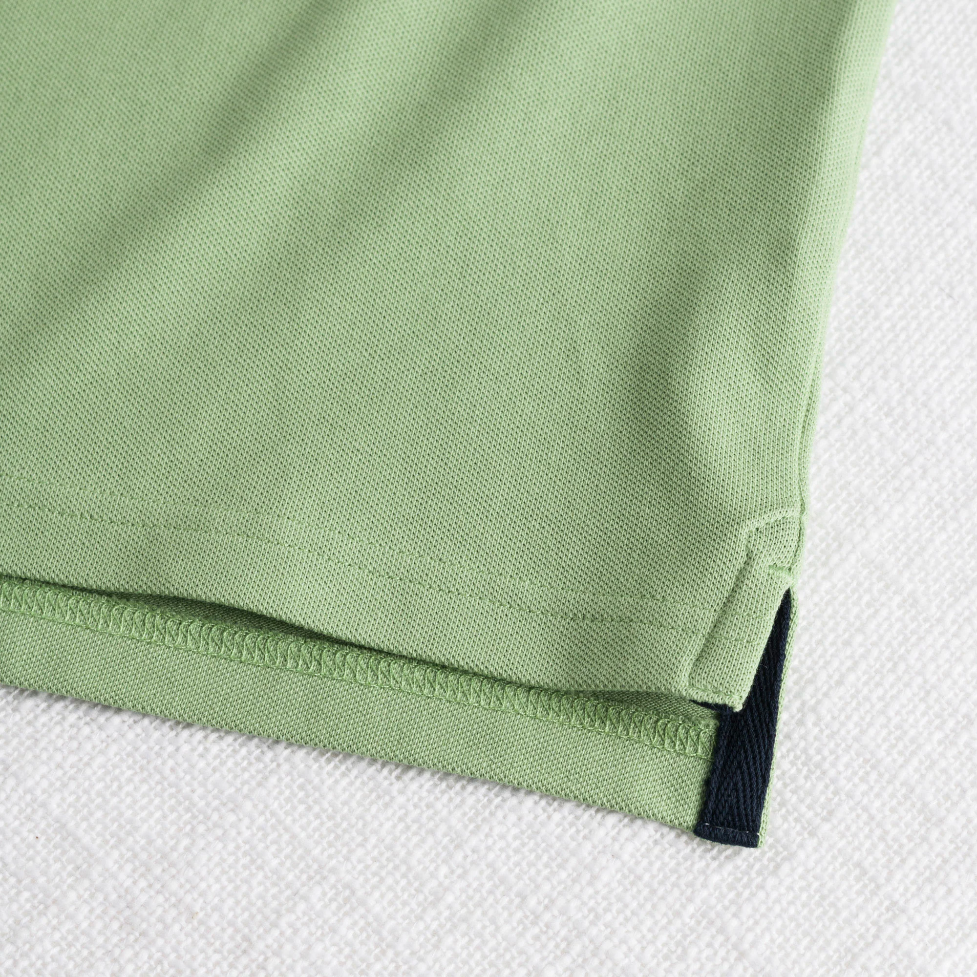 Polo cotone piquet stretch color block - Light Green - Image 4