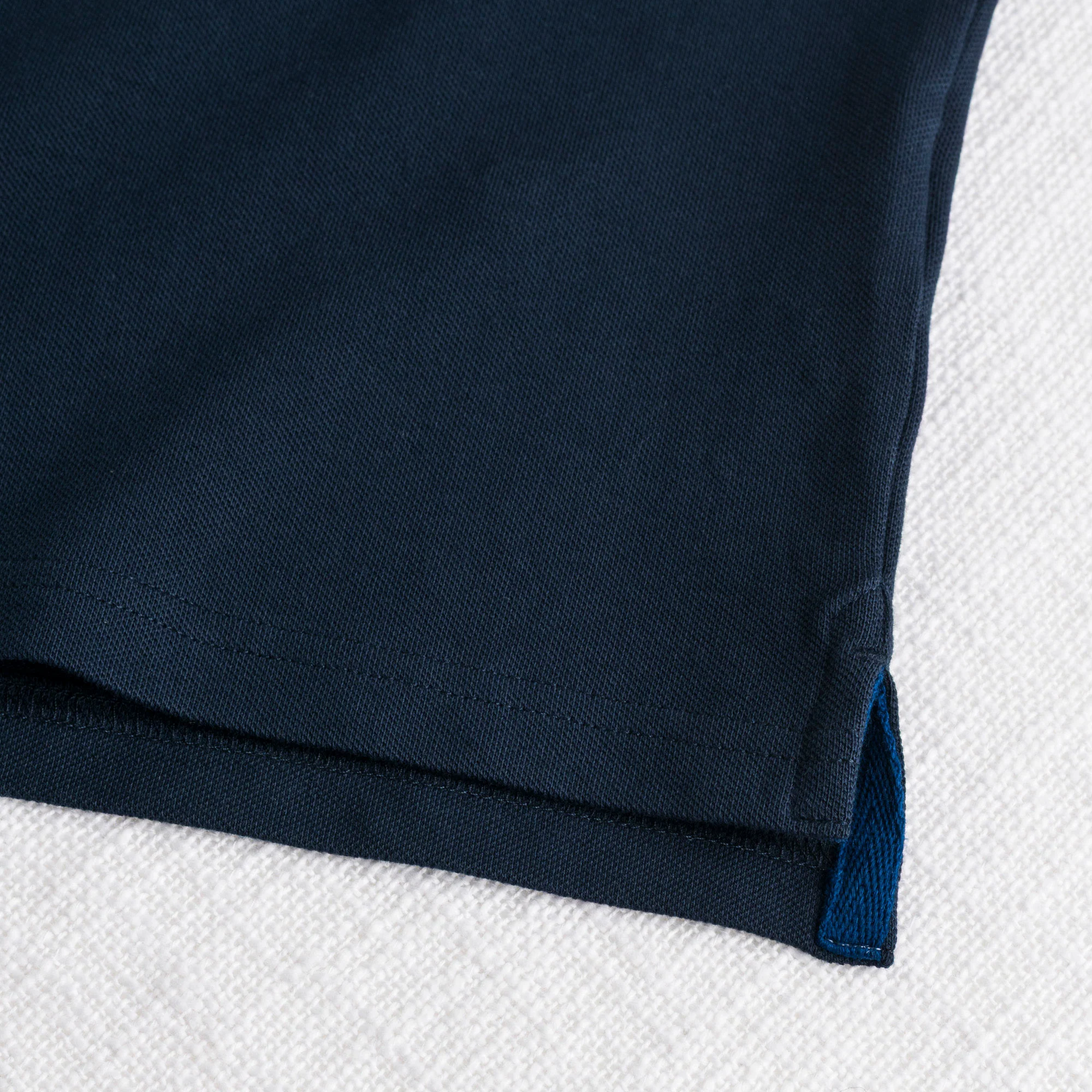 Polo cotone piquet stretch color block - Navy Blue - Image 4