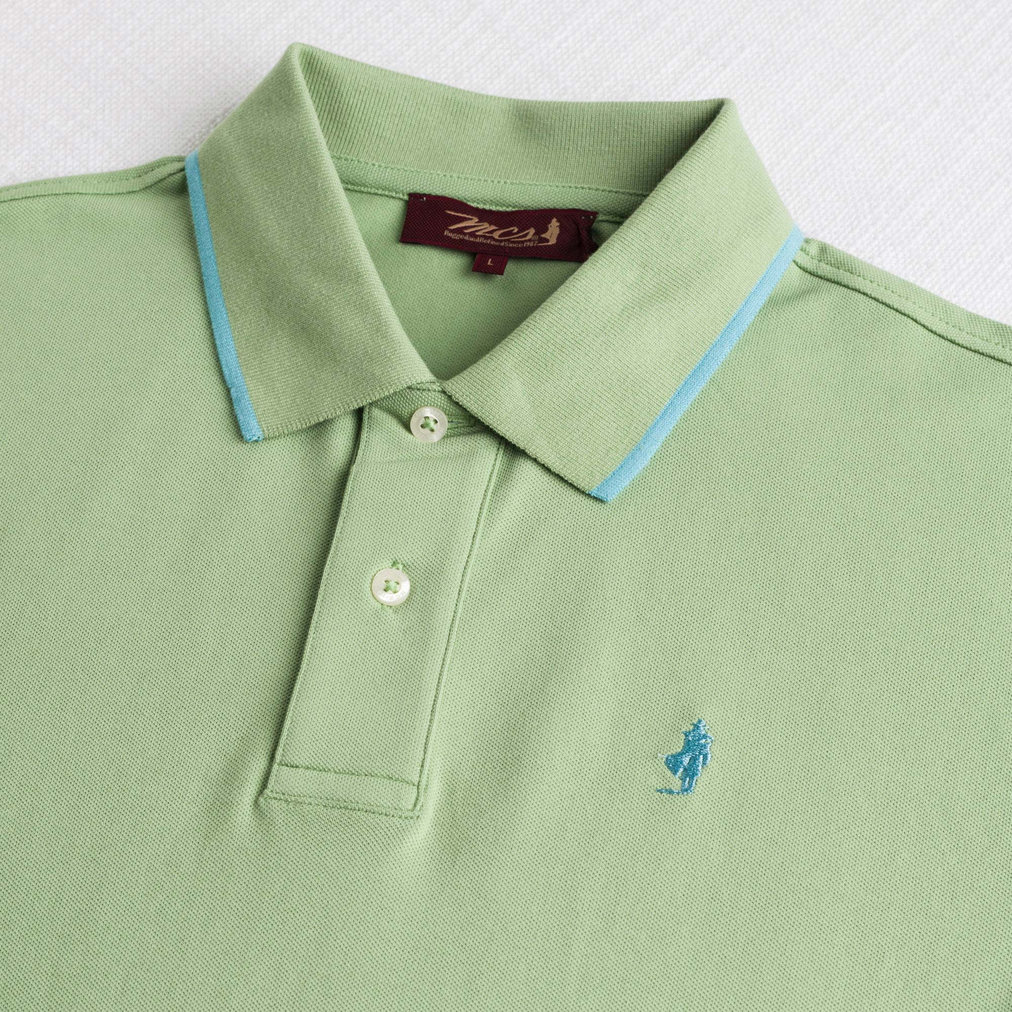 Polo cotone piquet stretch - Light Green - Image 3