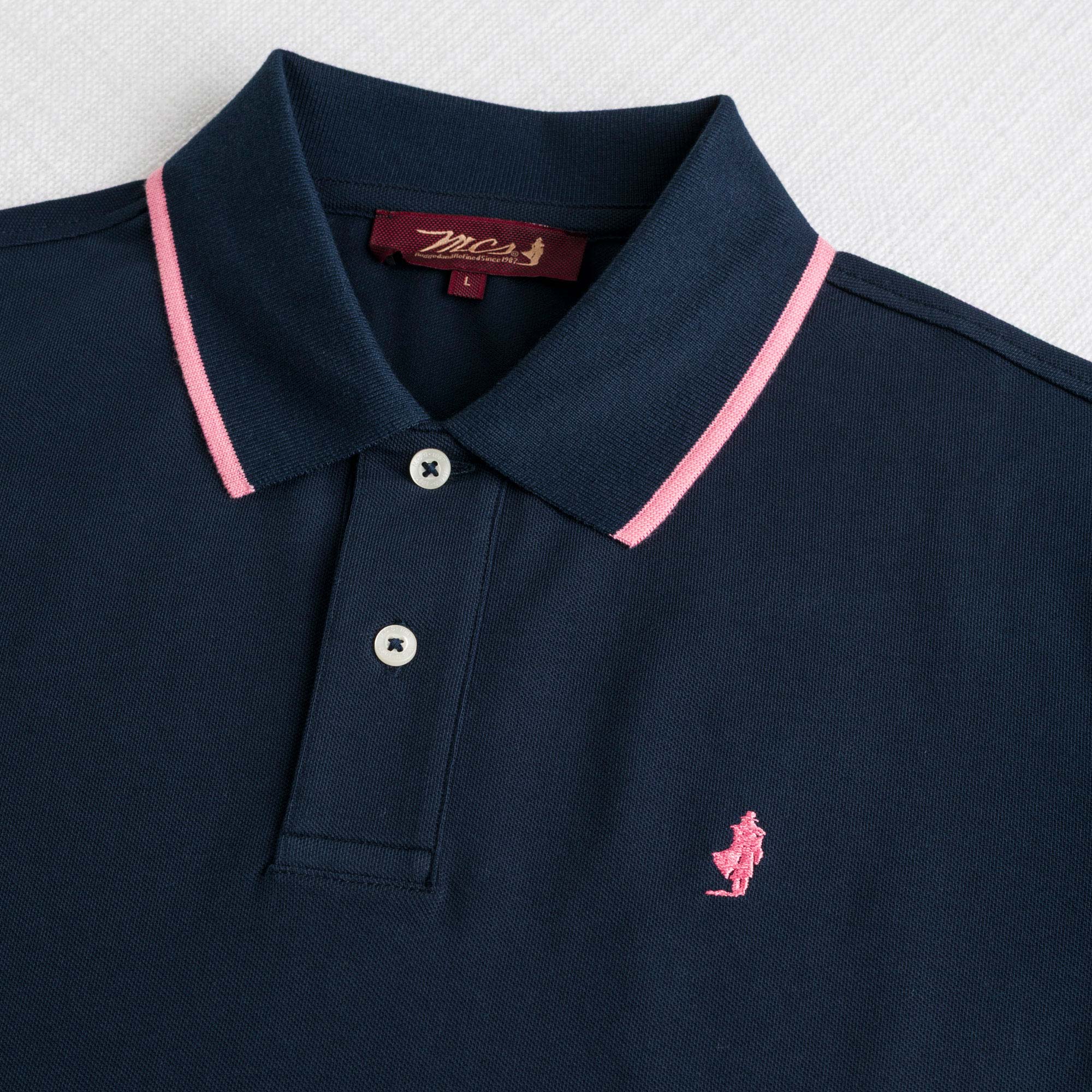 Polo cotone piquet stretch - Navy Blue - Image 3