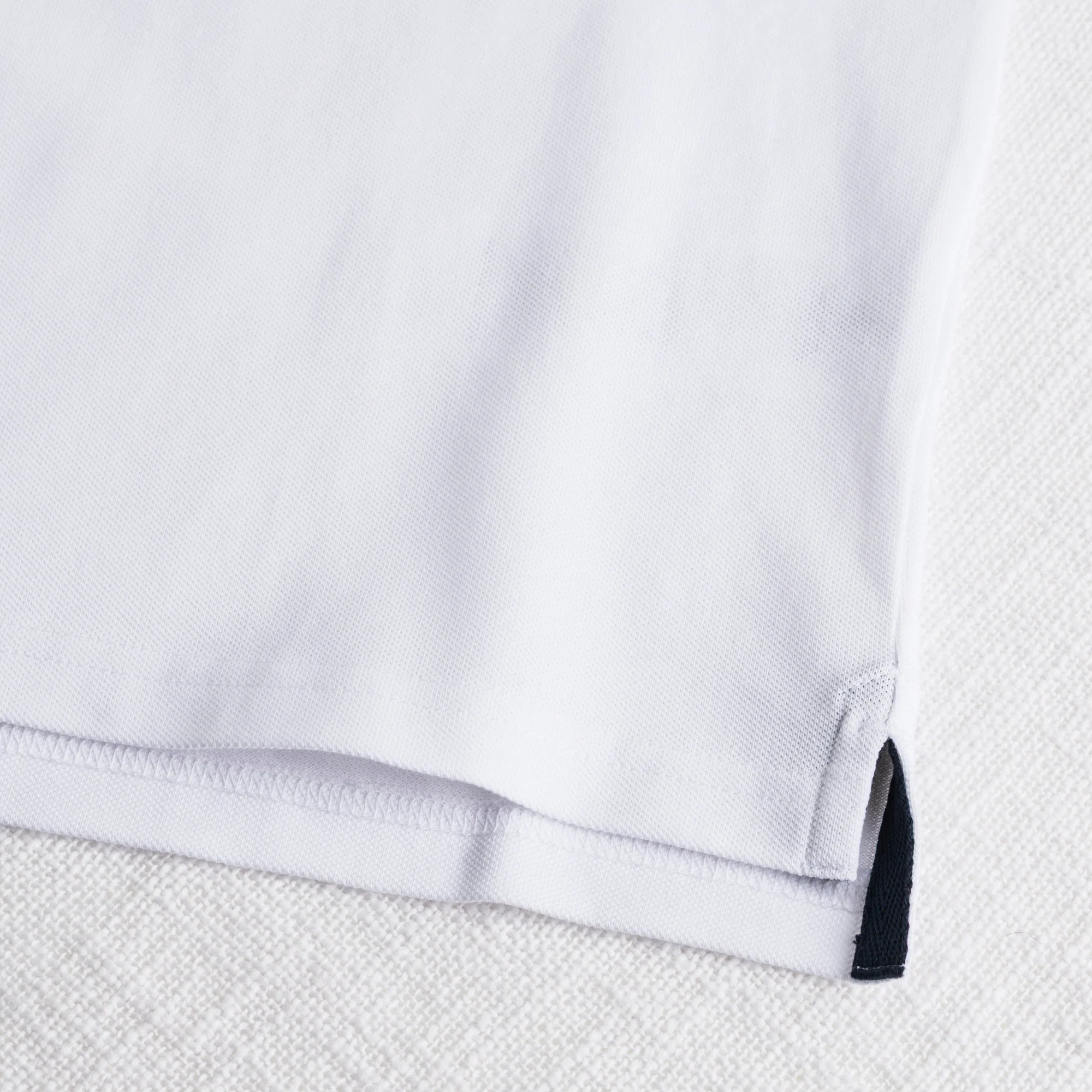 Polo cotone piquet stretch con righe bicolore - White - Image 4