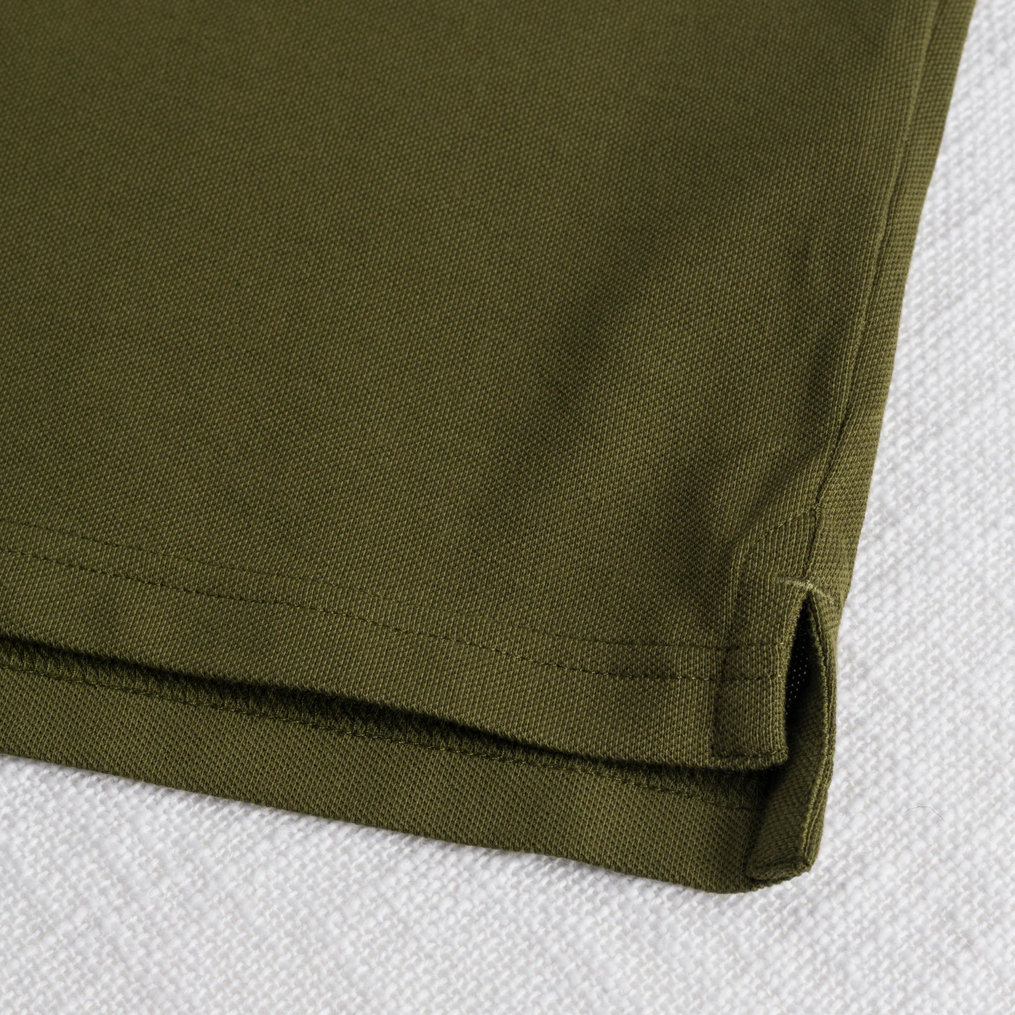 Polo cotone piquet stretch con zip - Dark Olive - Image 4