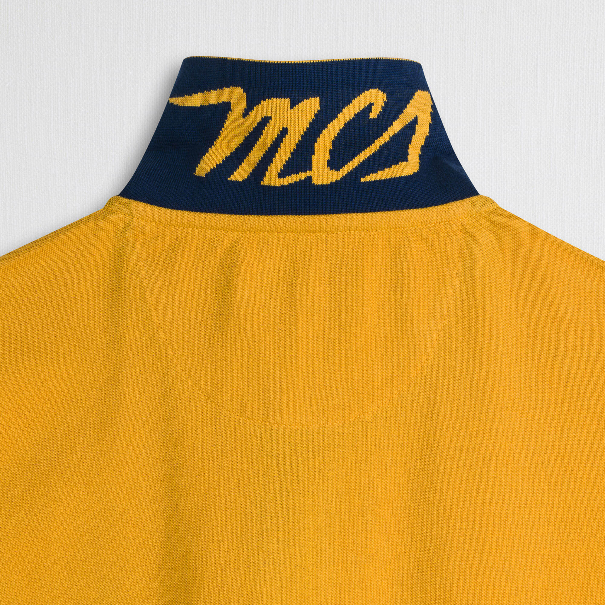 Polo cotone stretch piquet con collo jacquard - Gold Yellow - Image 3