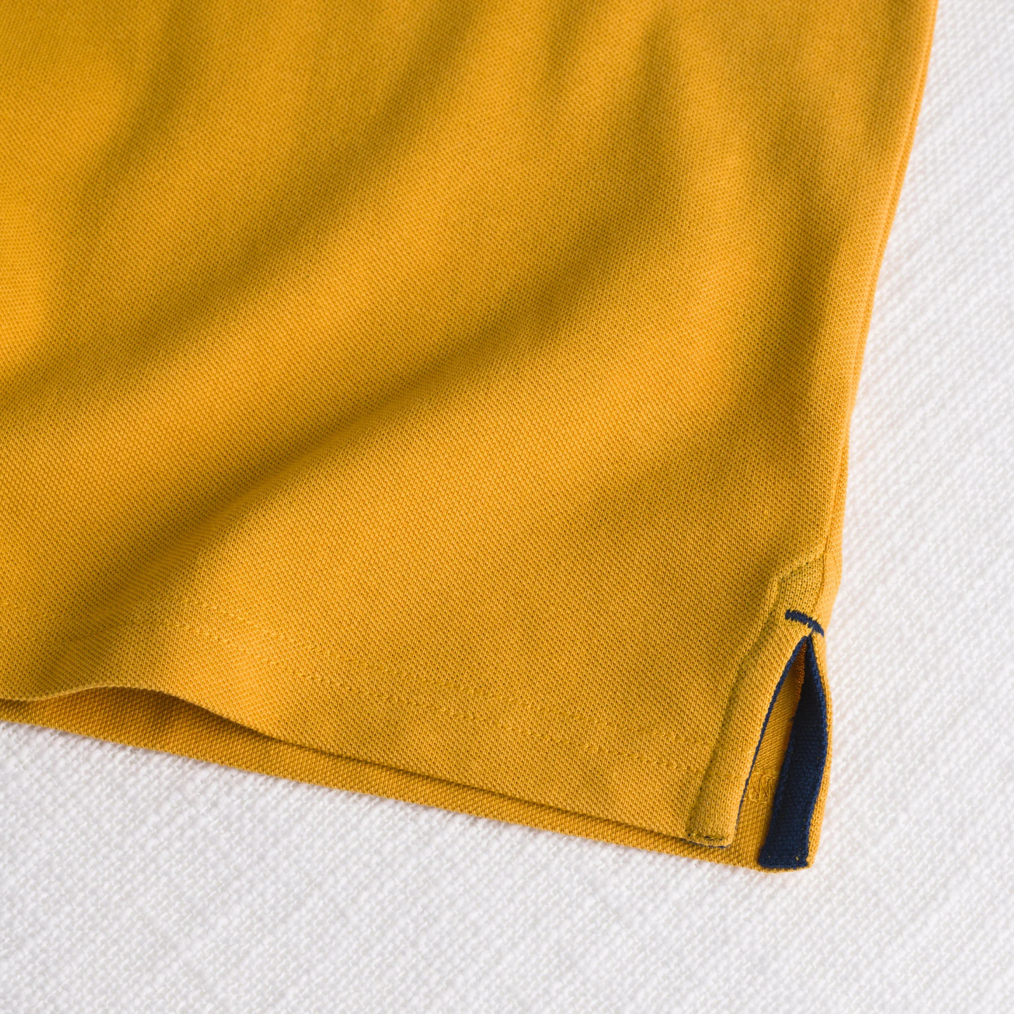 Polo cotone stretch piquet con collo jacquard - Gold Yellow - Image 5